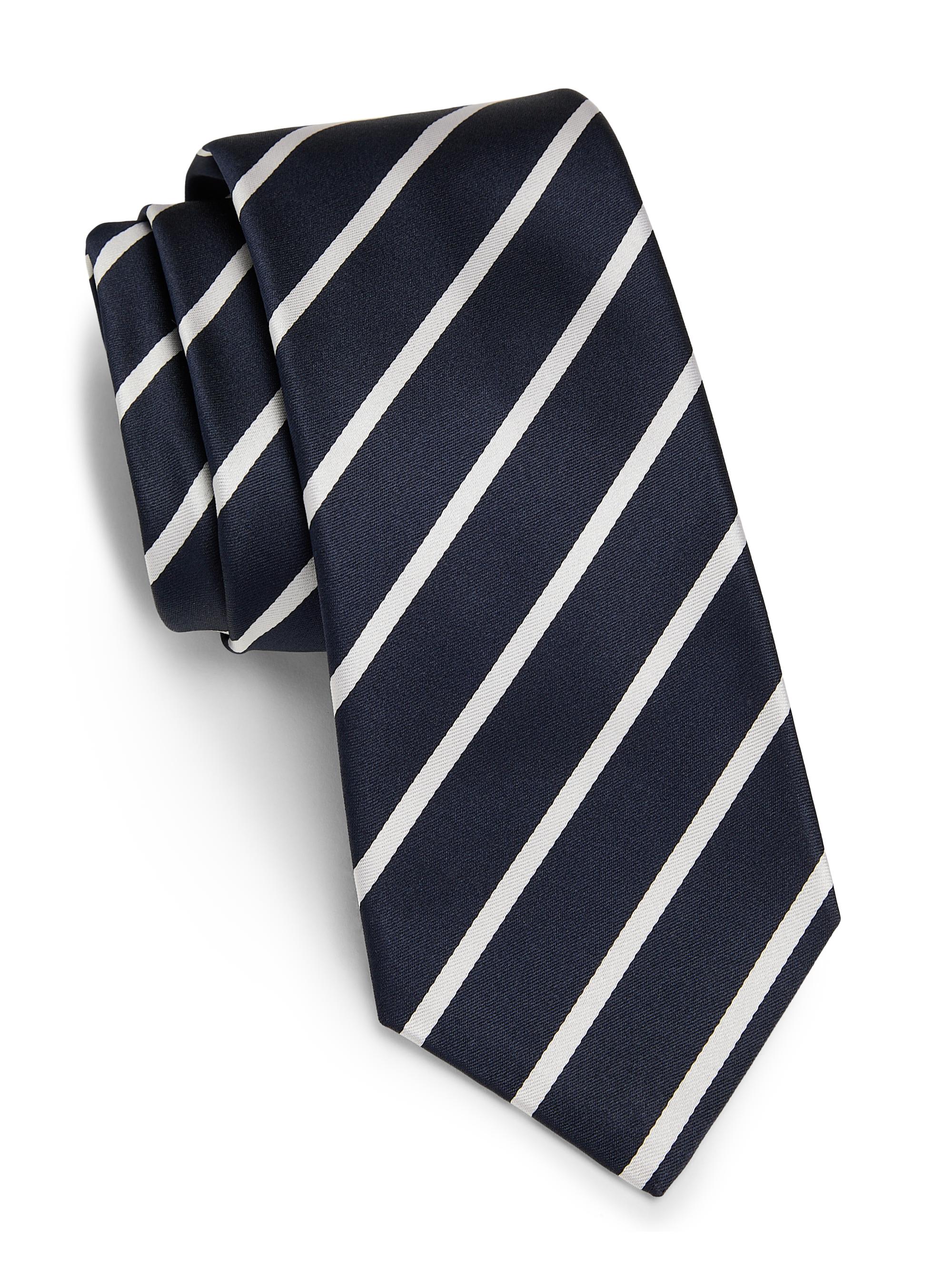 Kiton Men's Bold Striped Silk Tie - Blue