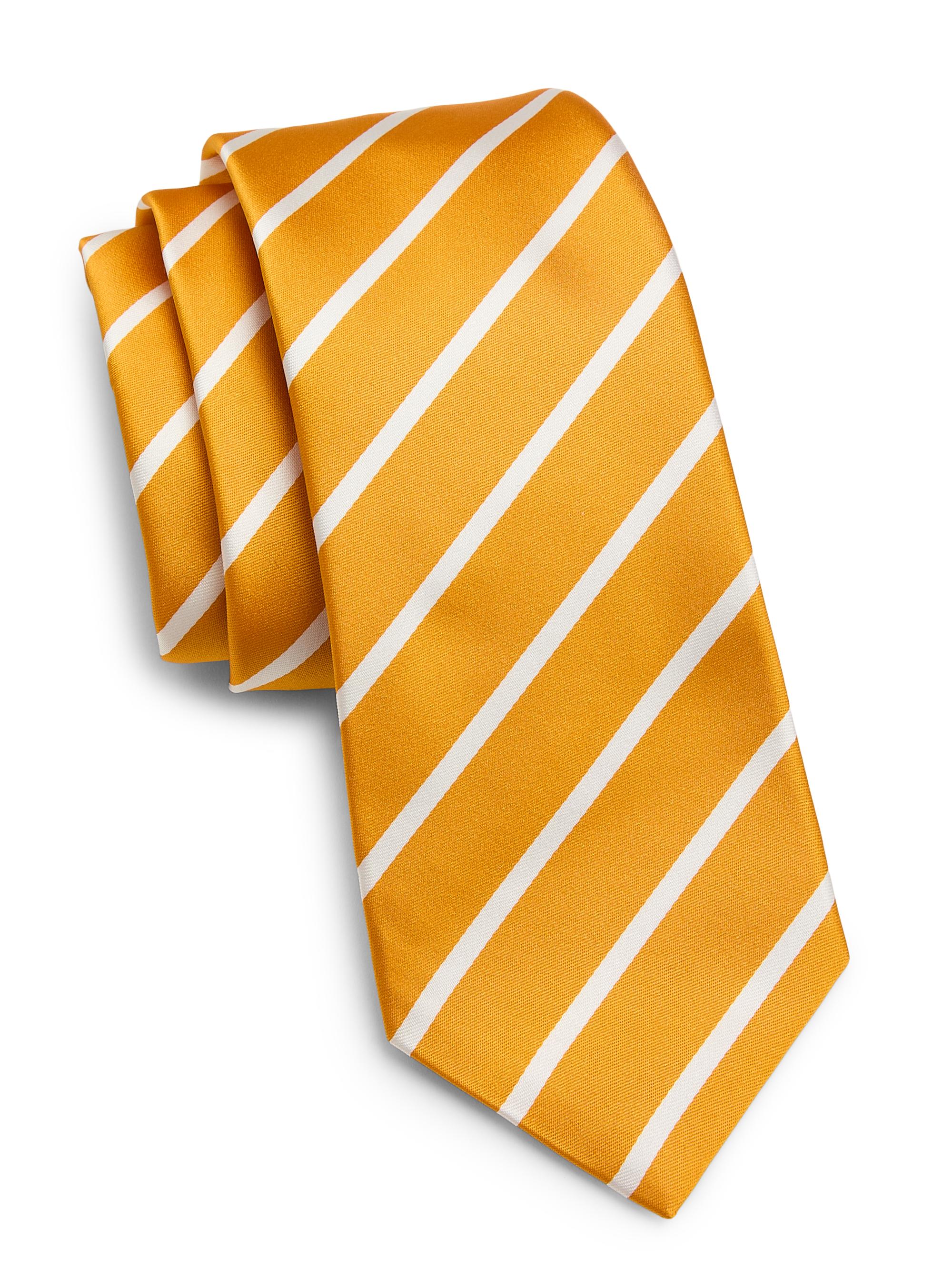 Kiton Men's Bold Striped Silk Tie - Orange | Thumbnail 3