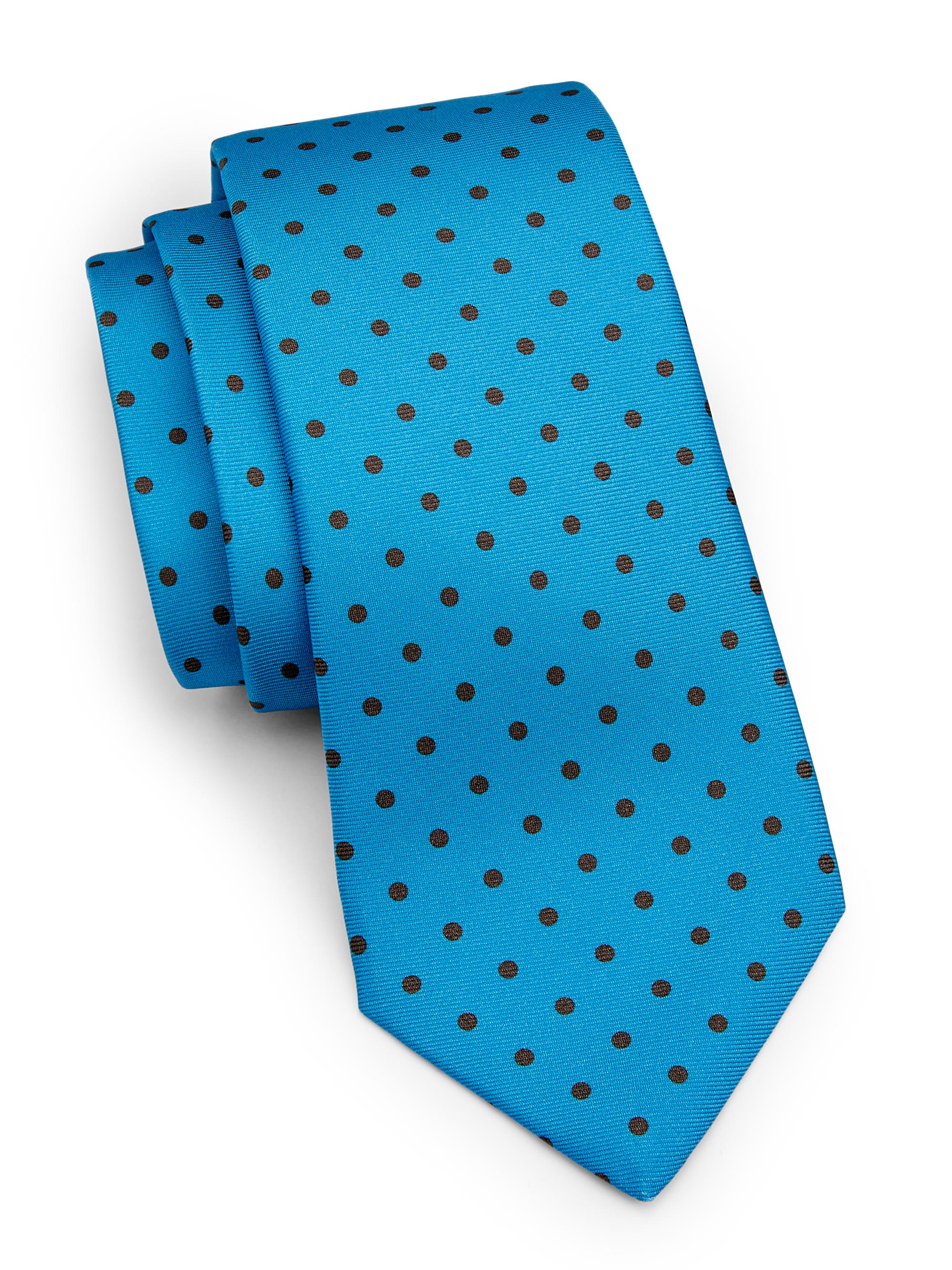 Kiton Men's Polka Dot Silk Tie - Blue