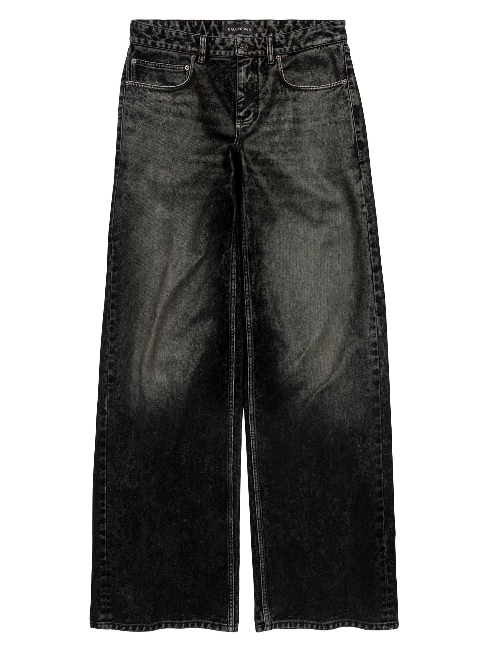 Balenciaga Women's Wide Leg Baggy Jeans - Black
