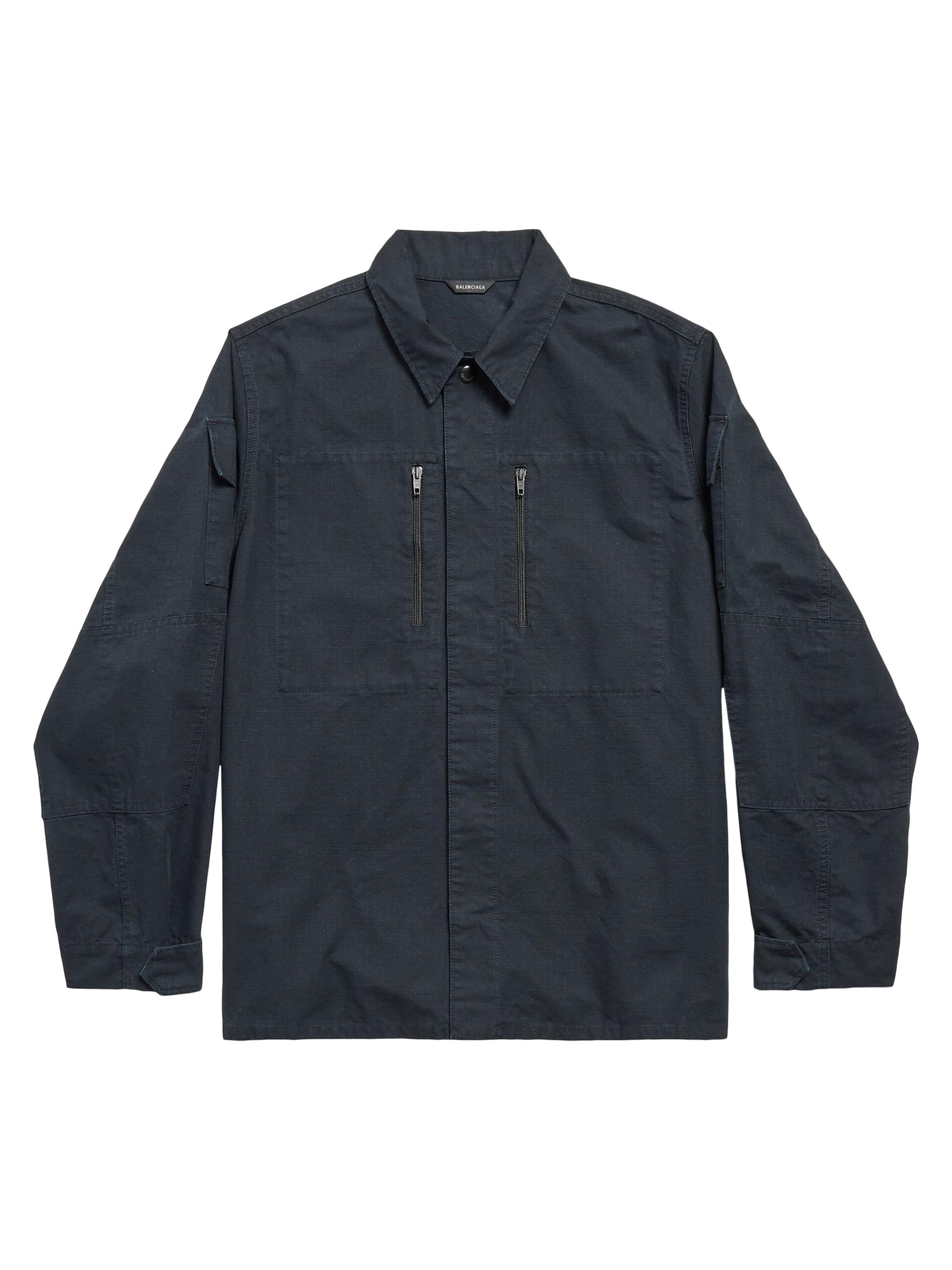 Balenciaga Men's Military Shirt - Dark Blue