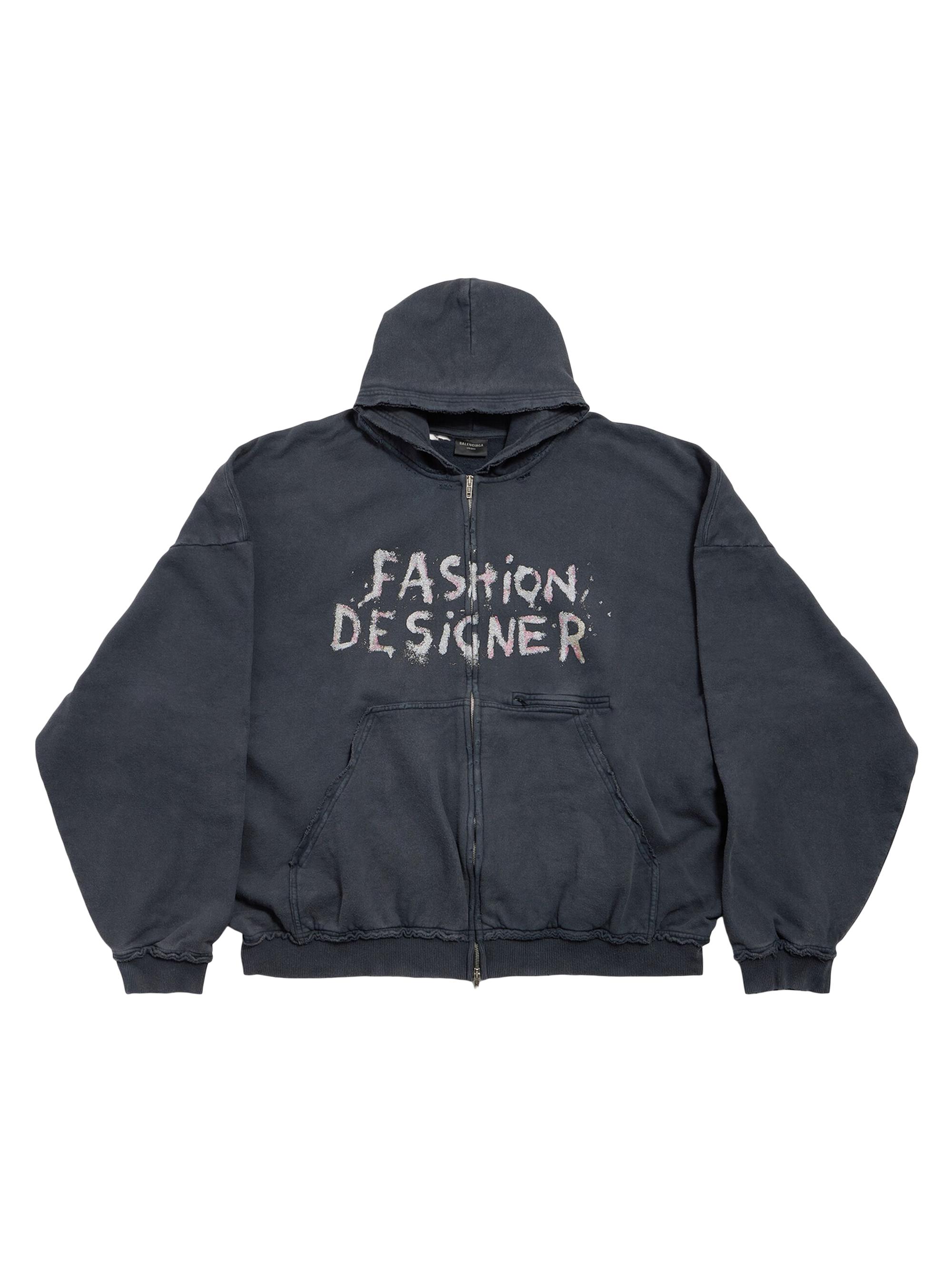 Balenciaga Painted Zip-Up Regular Fit Hoodie | Saks Fifth Avenue