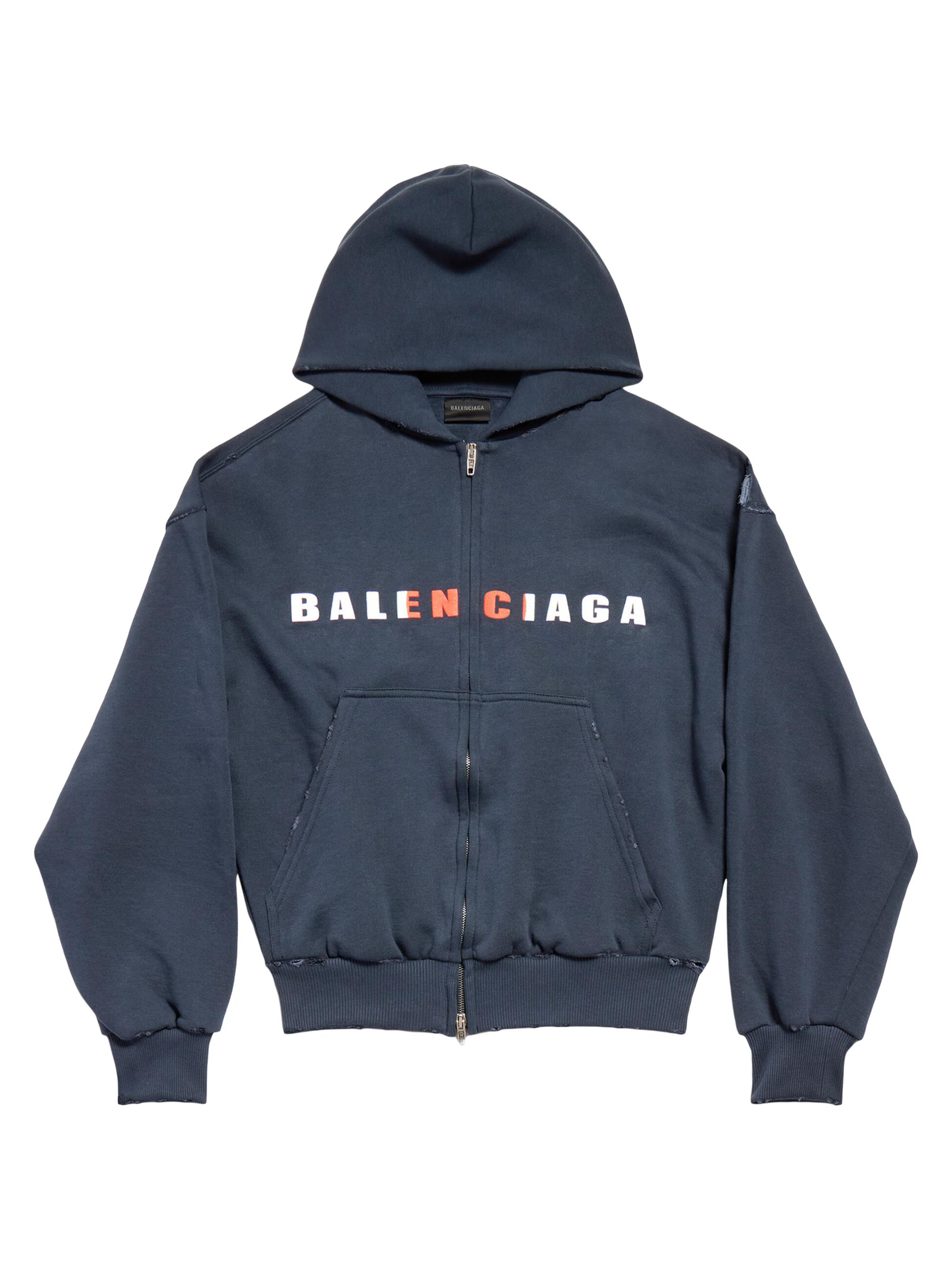 Balenciaga Sponsor Logos Large Zip-Up Hoodie | Saks Fifth Avenue