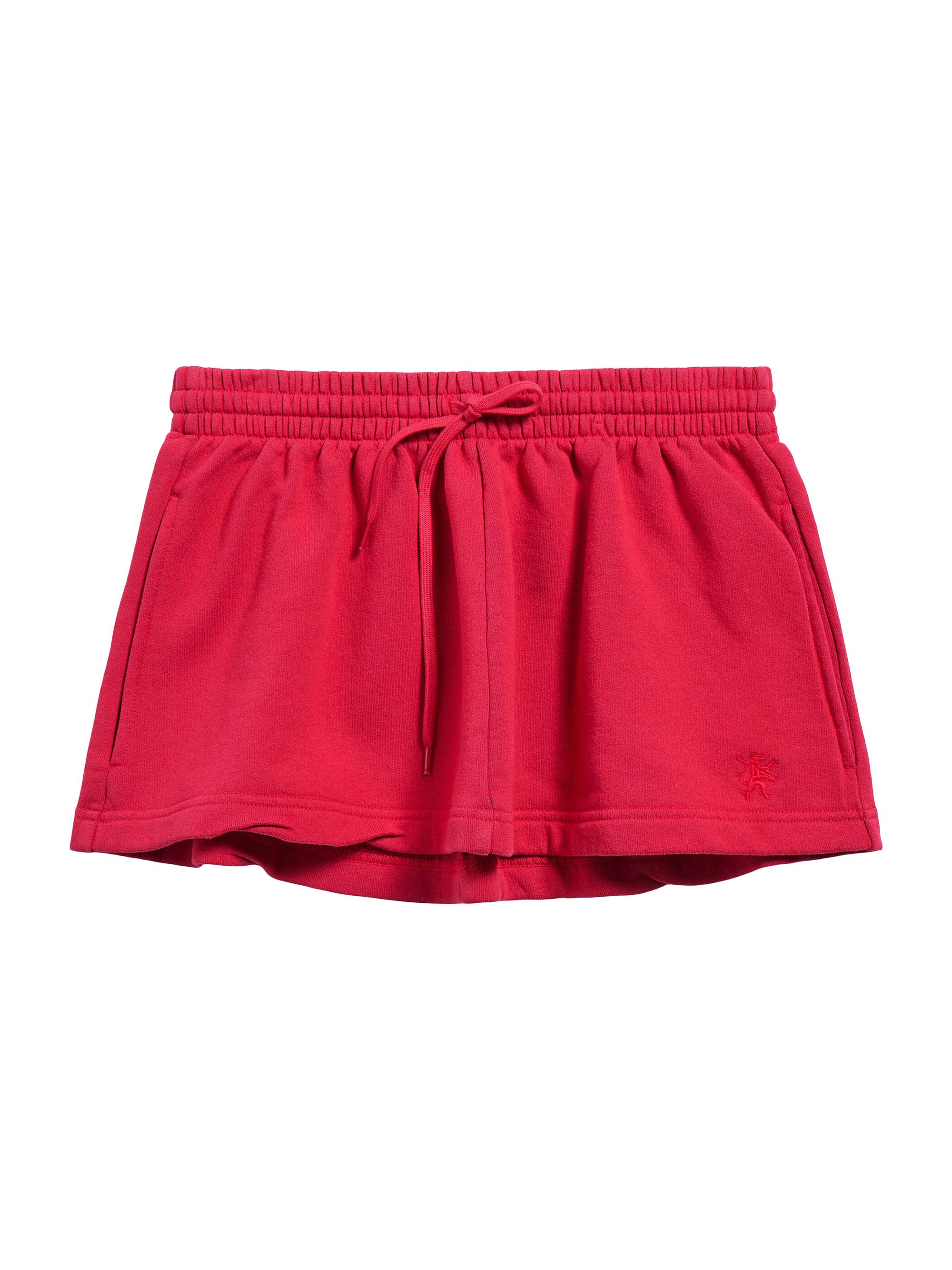 Balenciaga Women's Lion Football Shorts Mini Skirt - Red