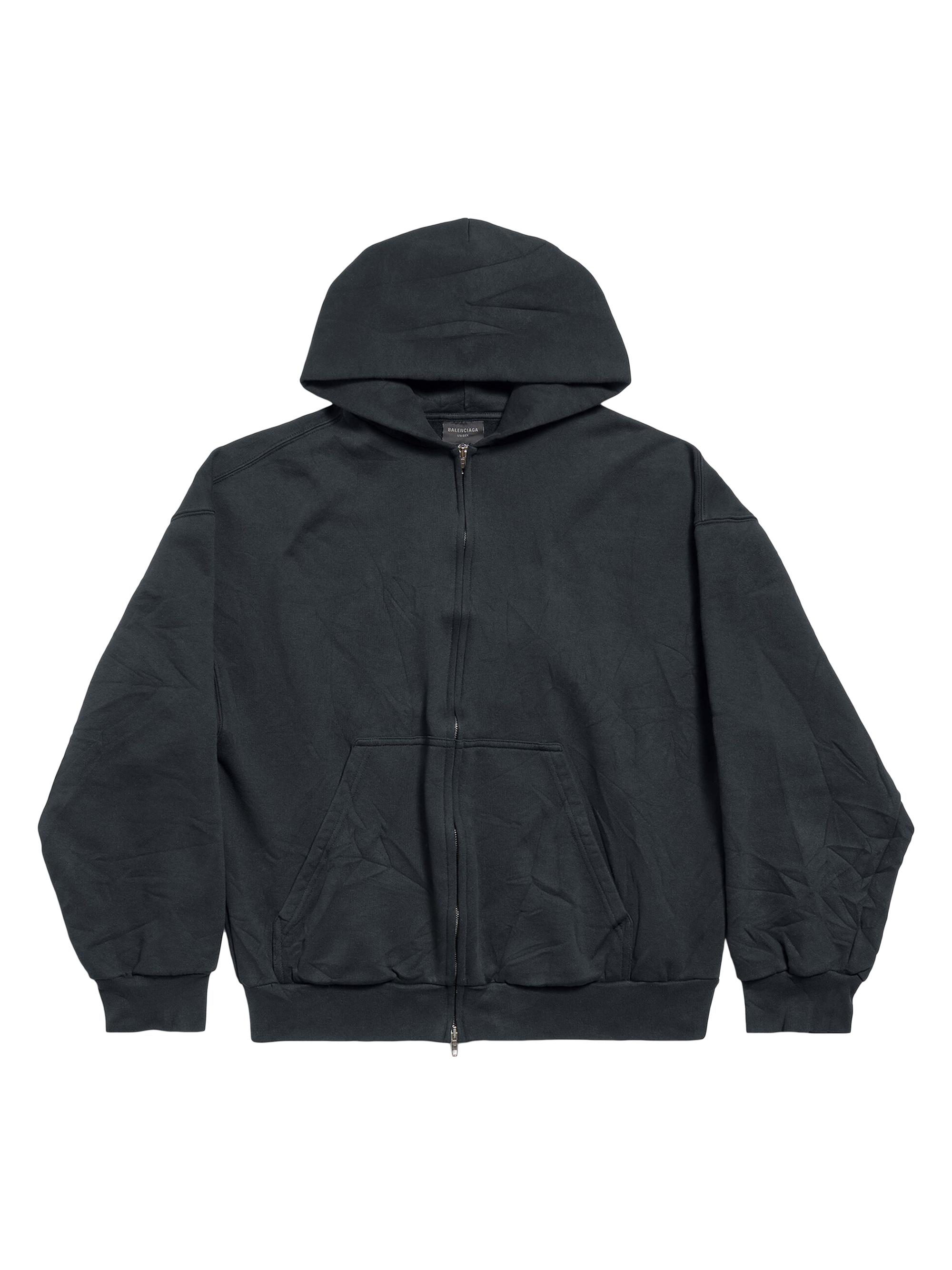 BALENCIAGA ブラック ジップアップパーカー L Balenciaga Lined Zip-Up Hoodie Large Fit | Saks Fifth Avenue