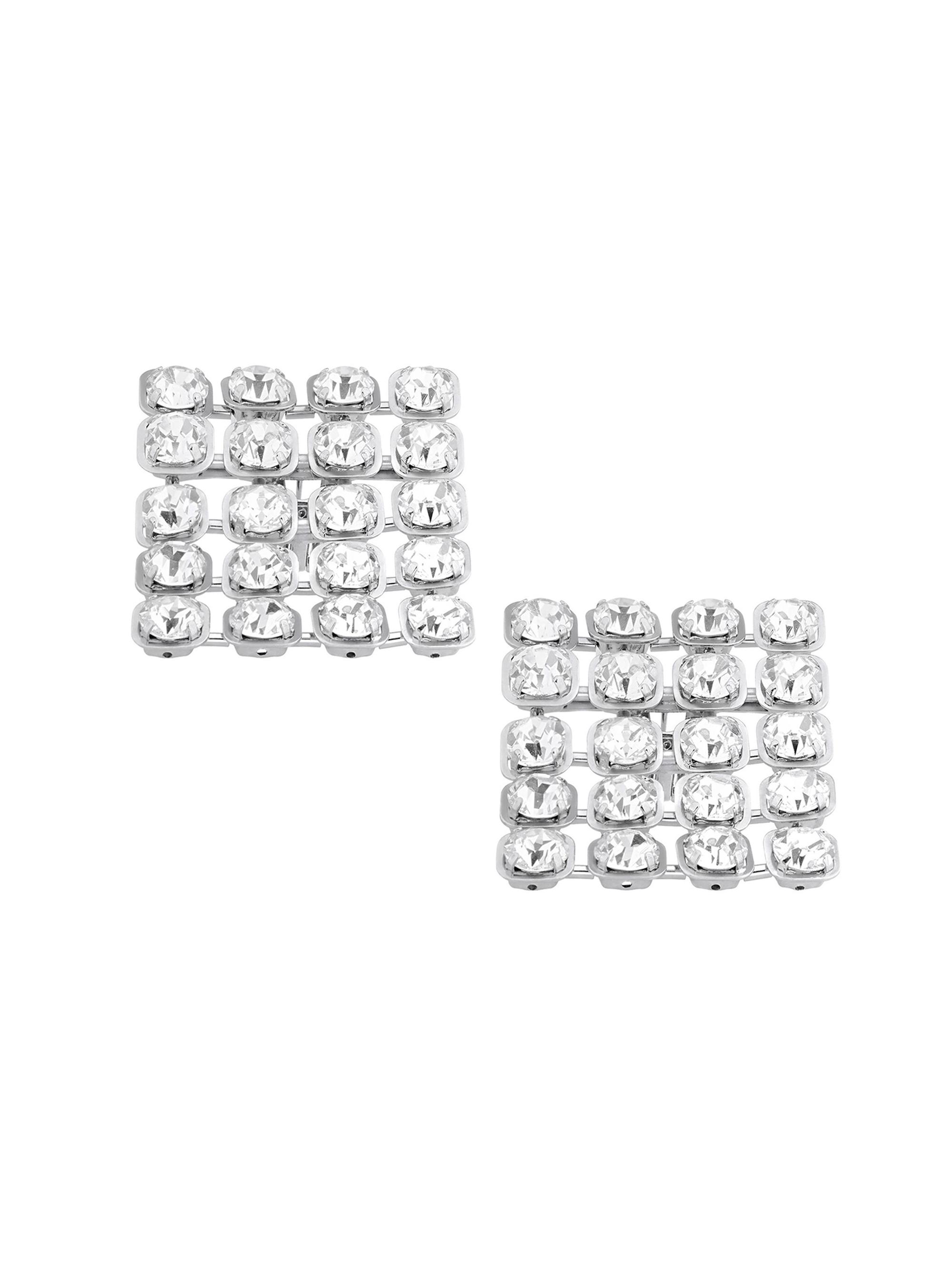 Balenciaga Women's 10PM Earrings - Shiny Silver