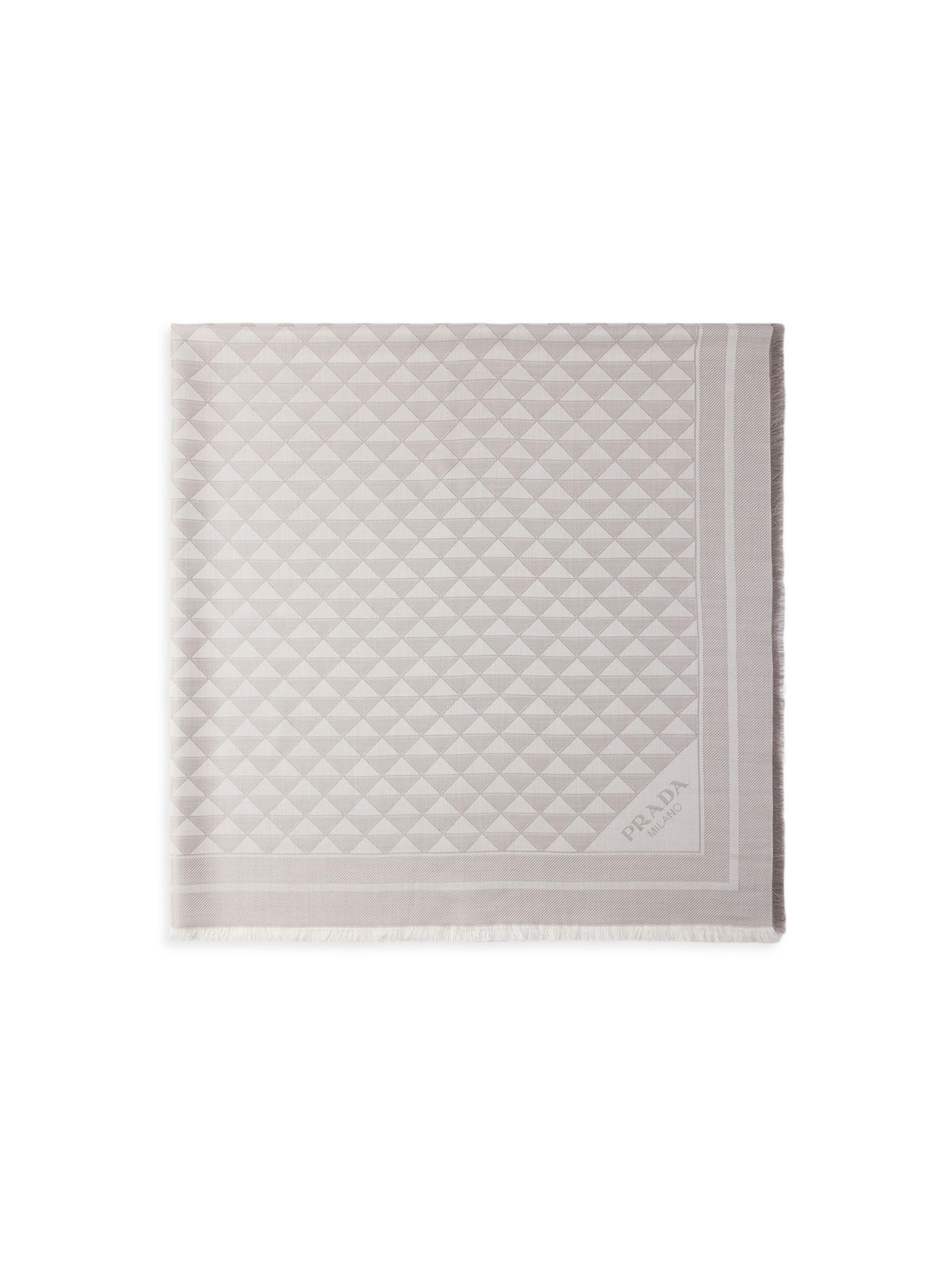 Prada Women's Silk, Viscose and Lurex Shawl - Grey | Thumbnail 3