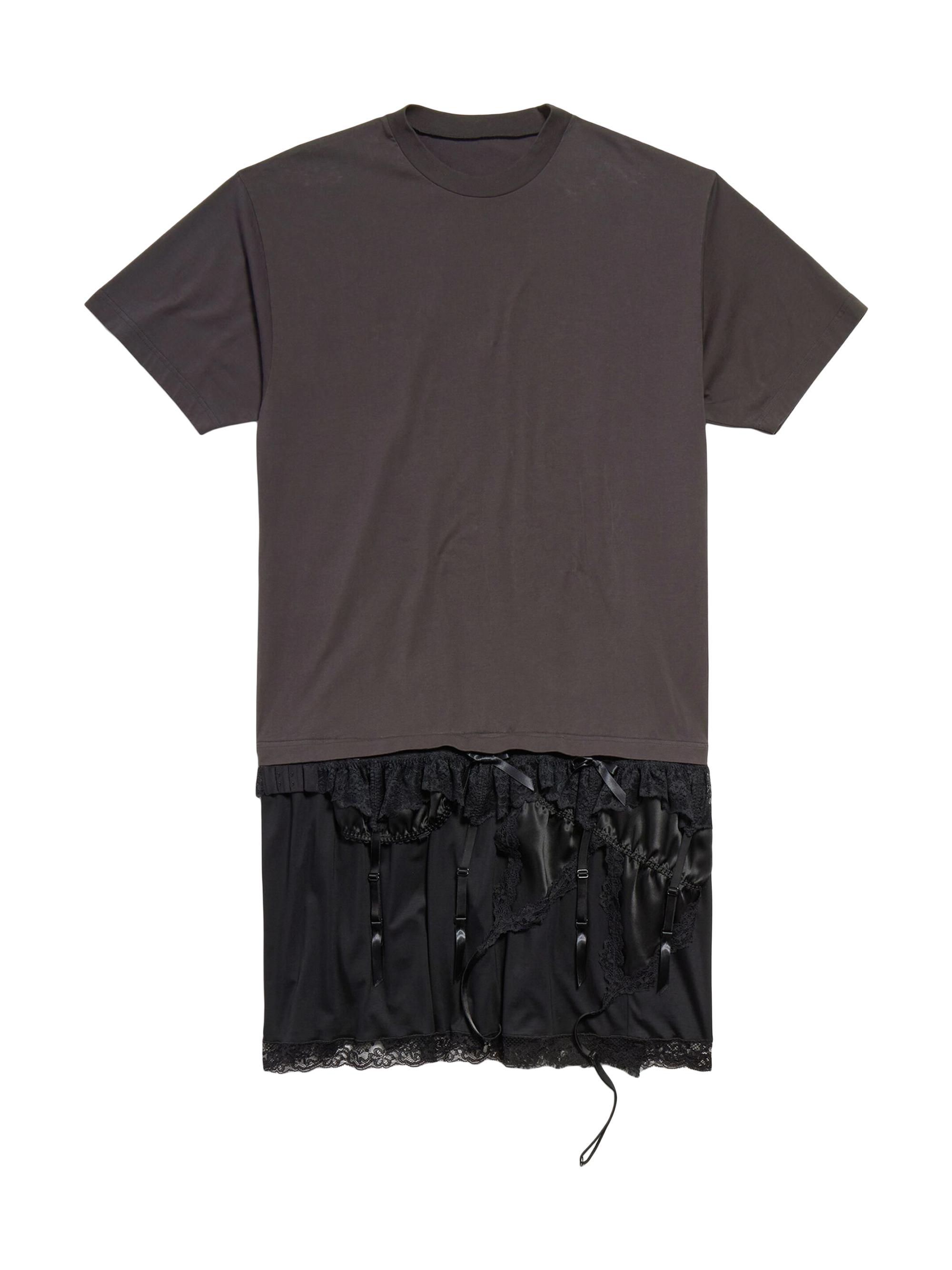 Balenciaga Women's Lingerie T-Shirt Dress - Brown Black