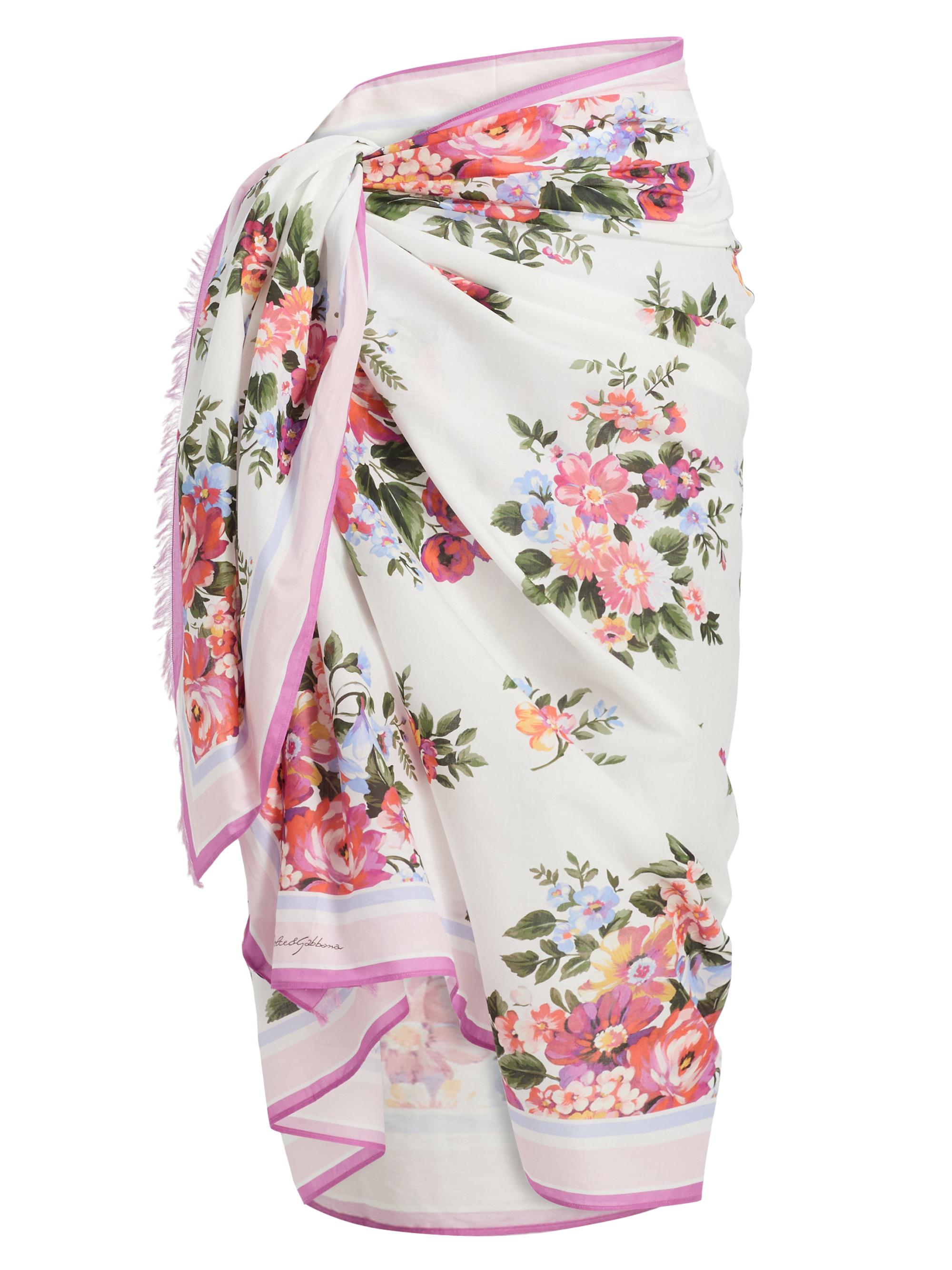 Dolce & Gabbana Women's Floral Bouquet Cotton Pareo - Fiorellini Bianco