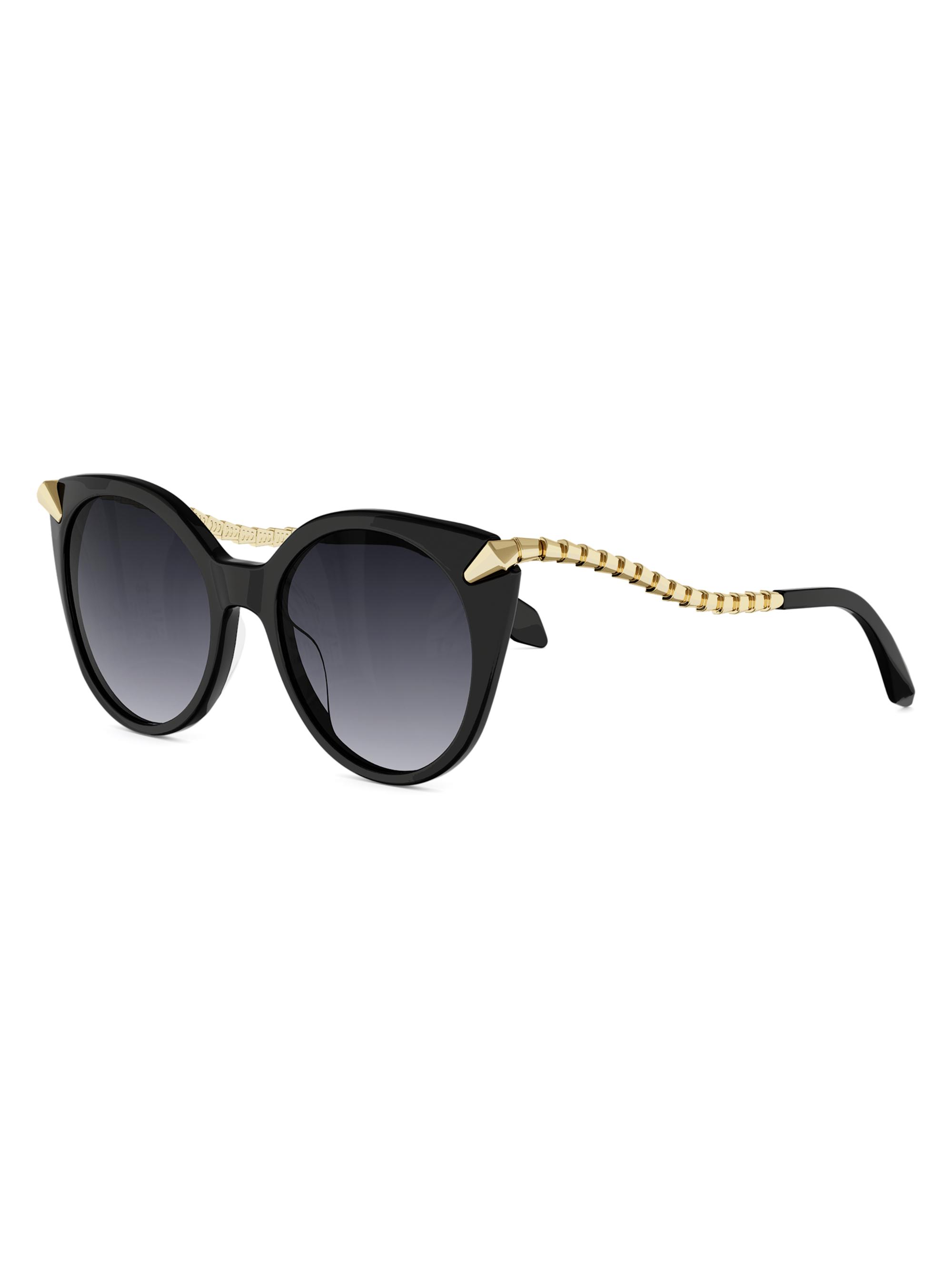 BVLGARI Women's Serpenti Viper 53MM Round Sunglasses - Gold Black