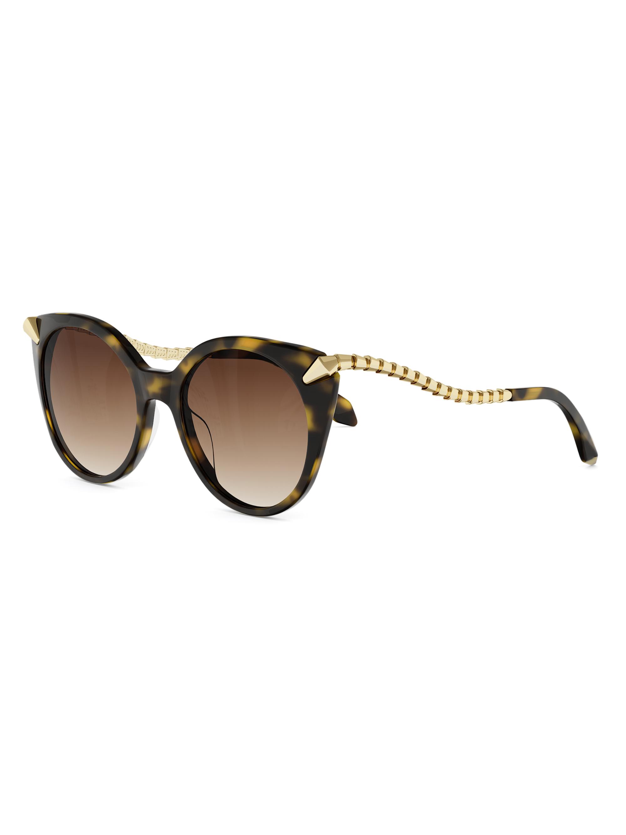 BVLGARI Women's Serpenti Viper 53MM Round Sunglasses - Gold Brown