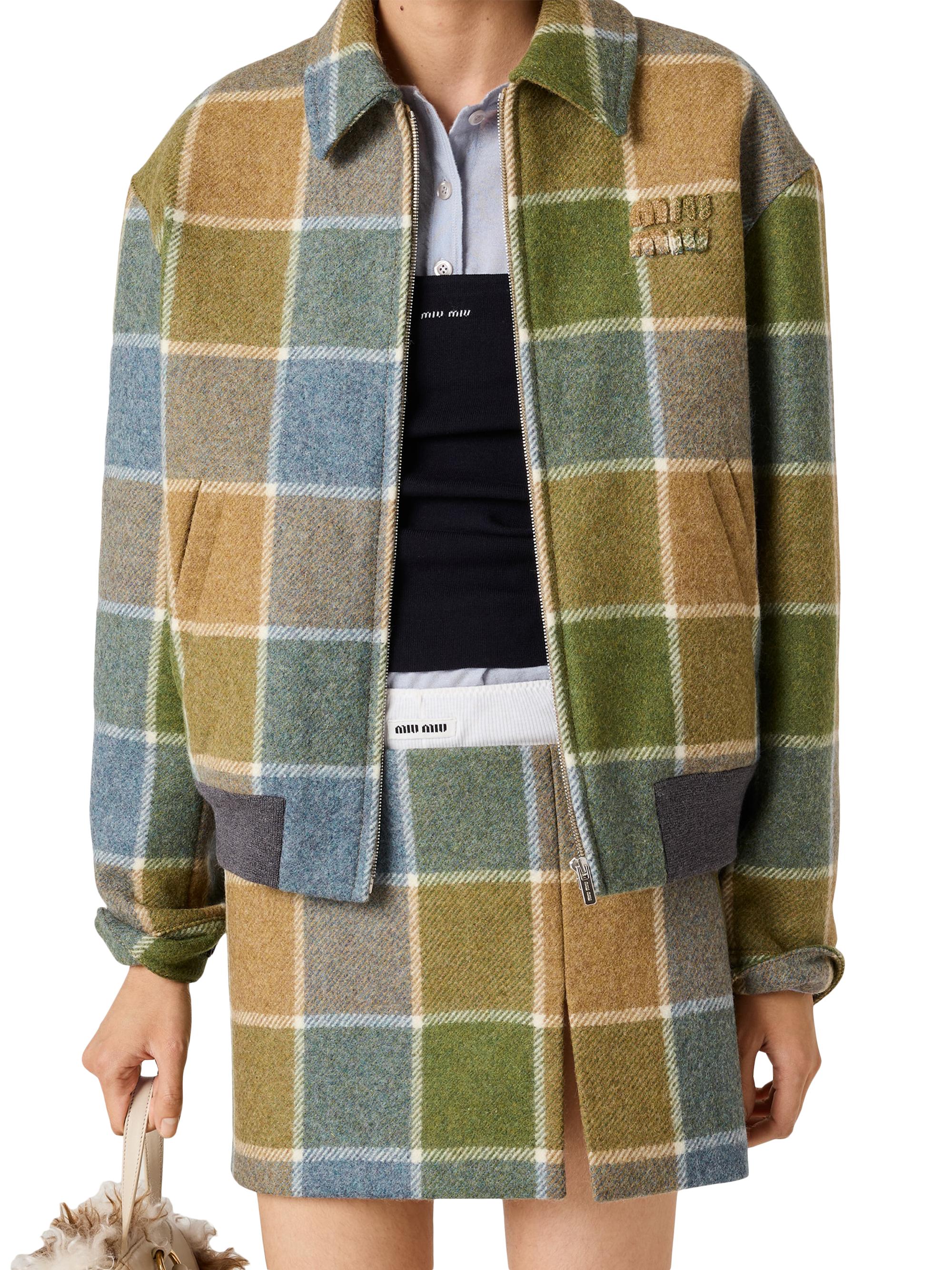 Miu Miu Checked Blouson Jacket | Saks Fifth Avenue