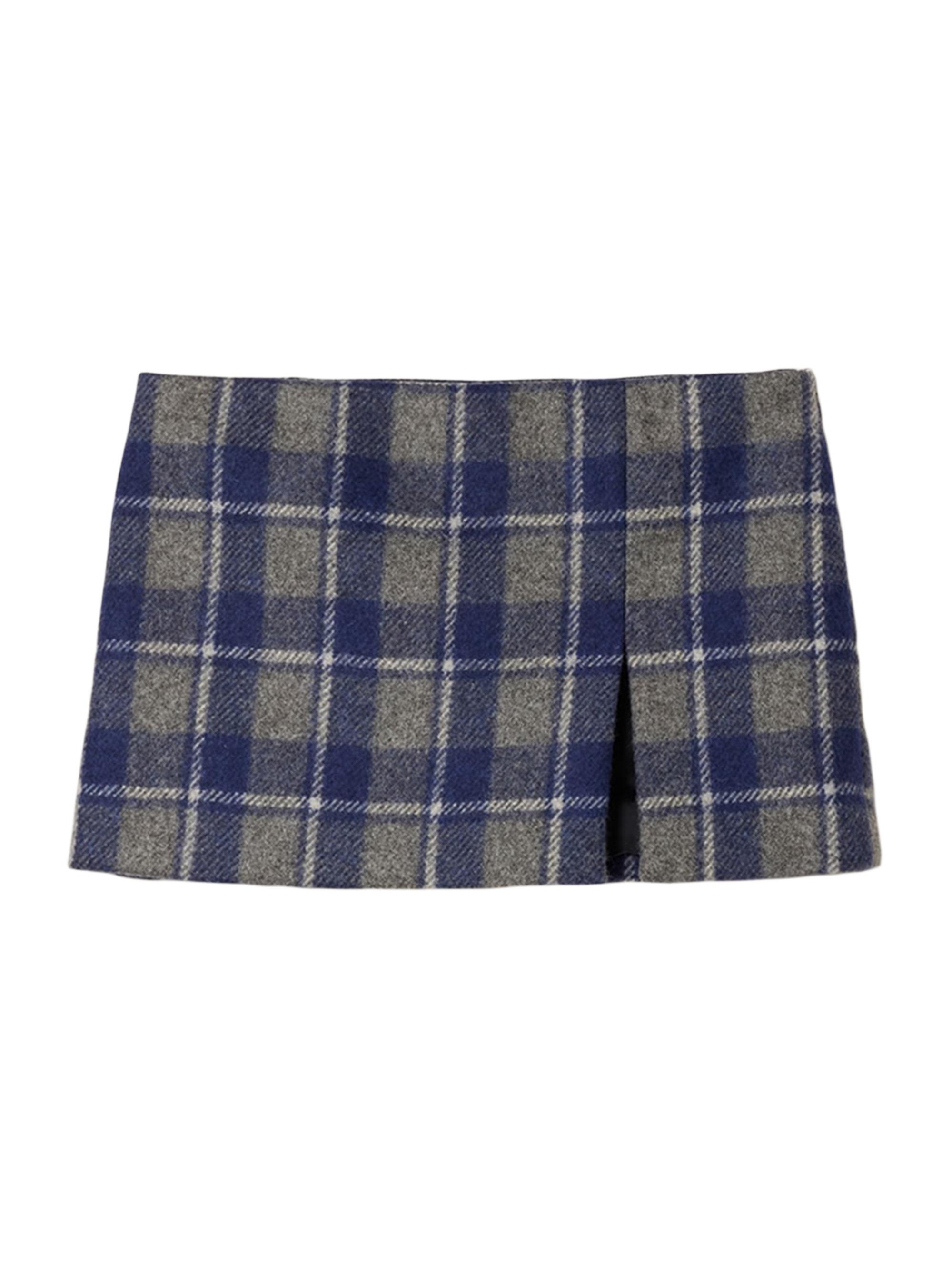 Miu Miu Women's Checked Miniskirt - Grey Multi