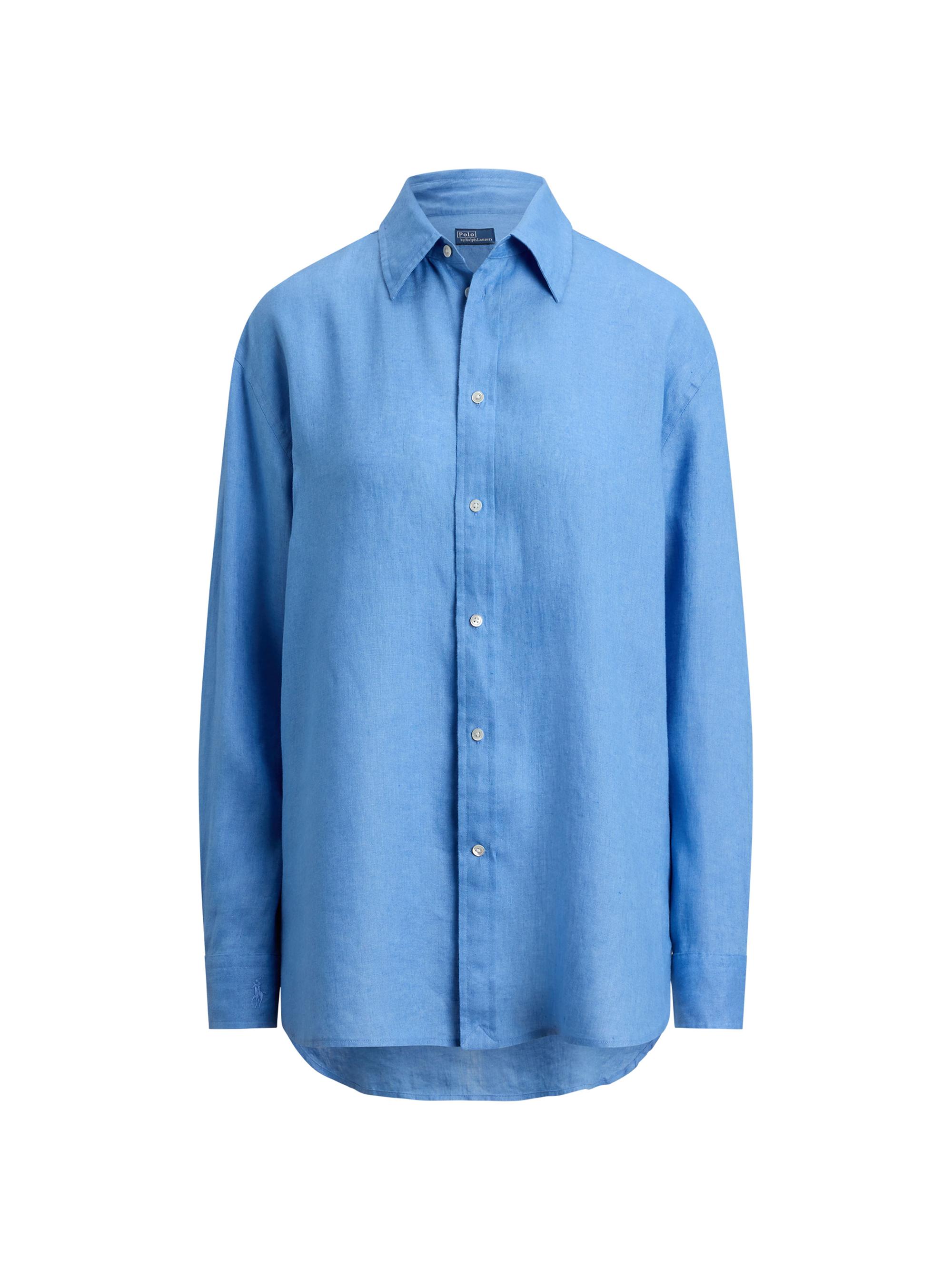 Polo Ralph Lauren Women's Solid Linen Button-Front Shirt - Blue