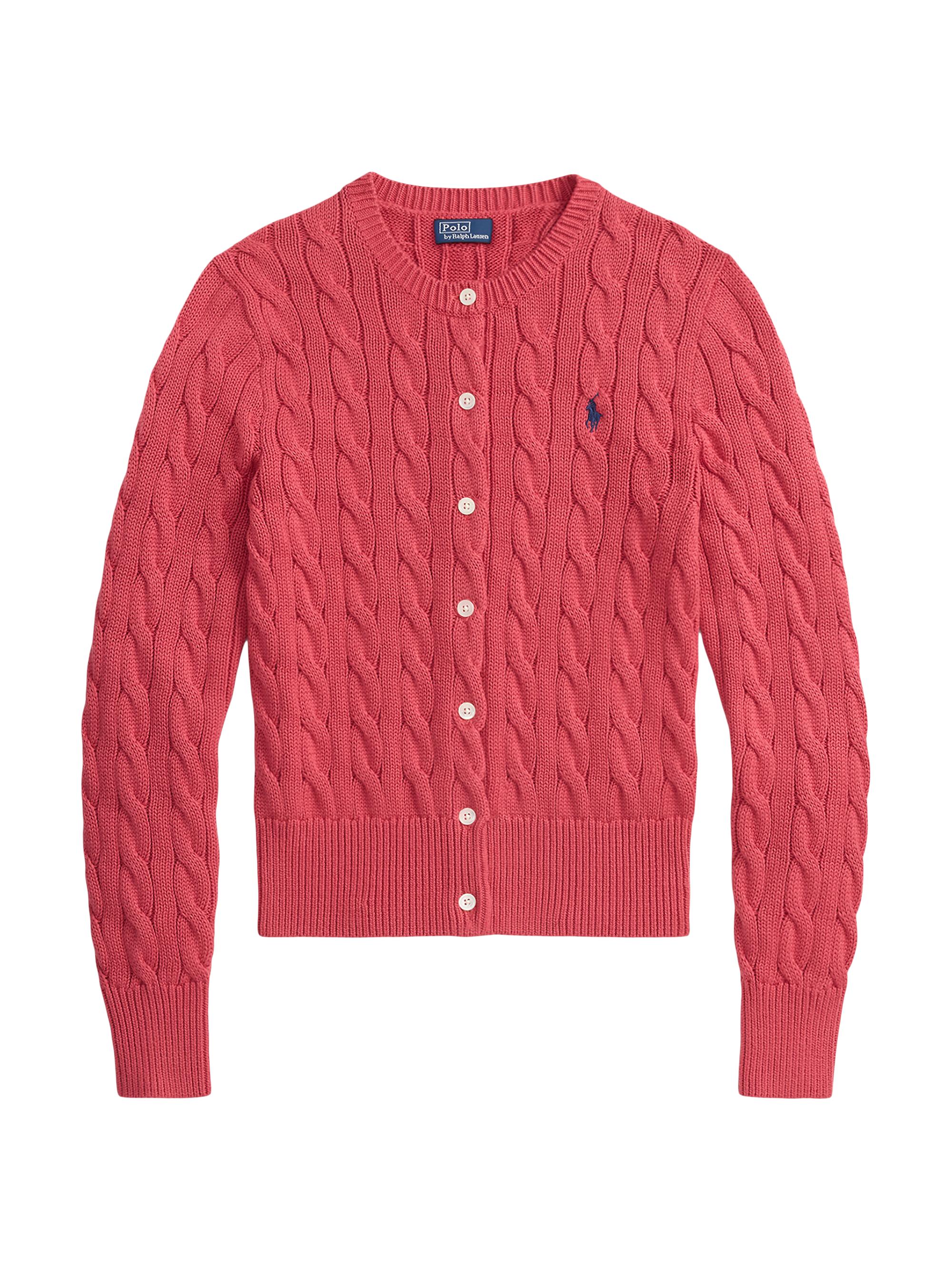 Polo Ralph Lauren Cable-Knit Stretch-Cotton Crop Cardigan | Saks