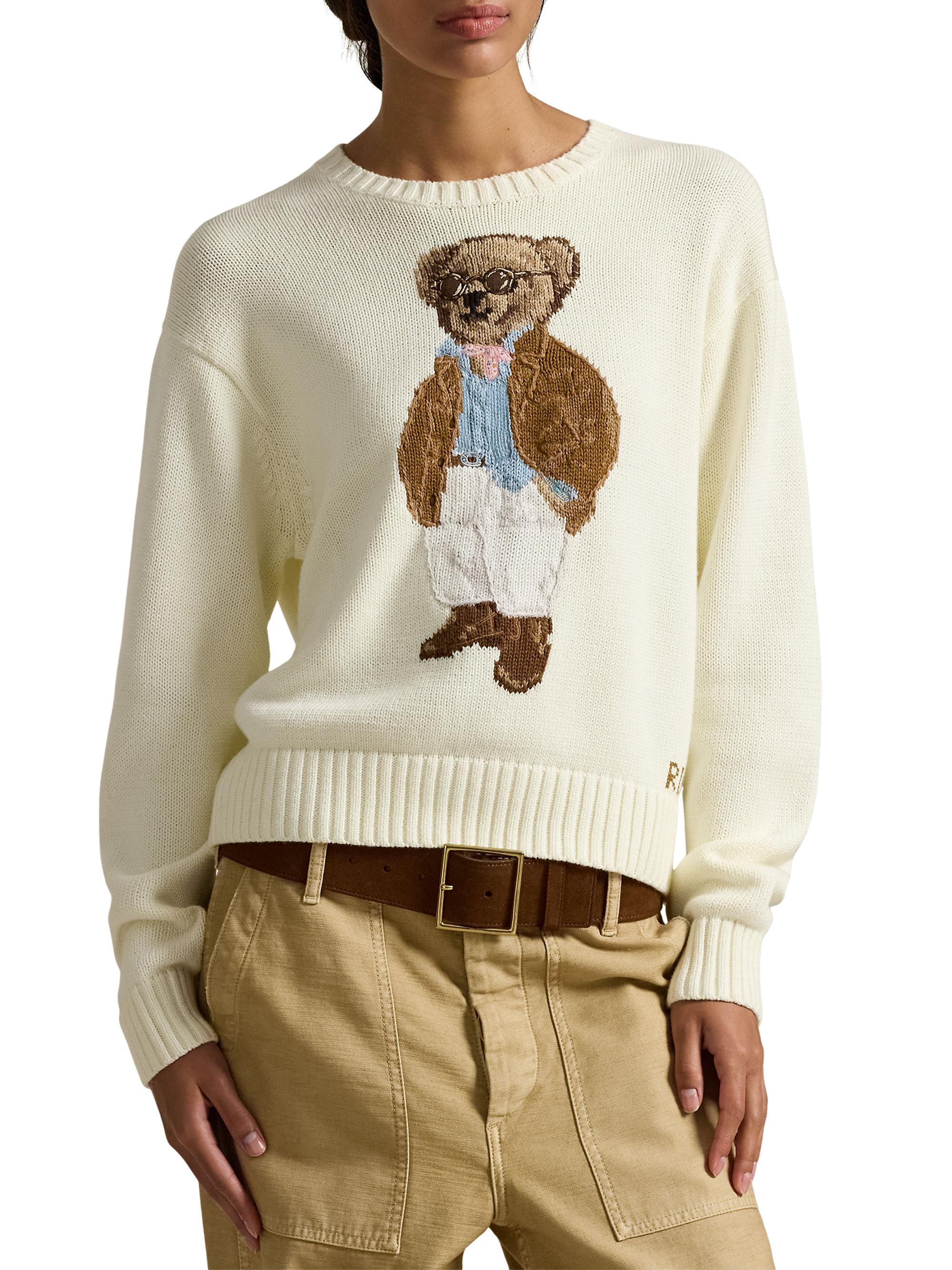 Polo Ralph Lauren Traveler Bear Cotton Sweater | Saks Fifth Avenue