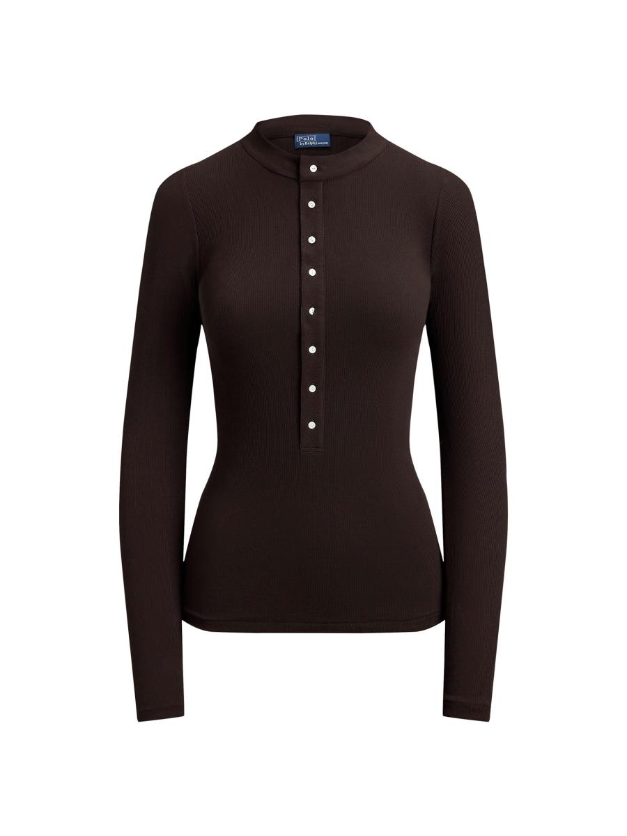 Polo Ralph Lauren Women's Crepe Rib Henley Top