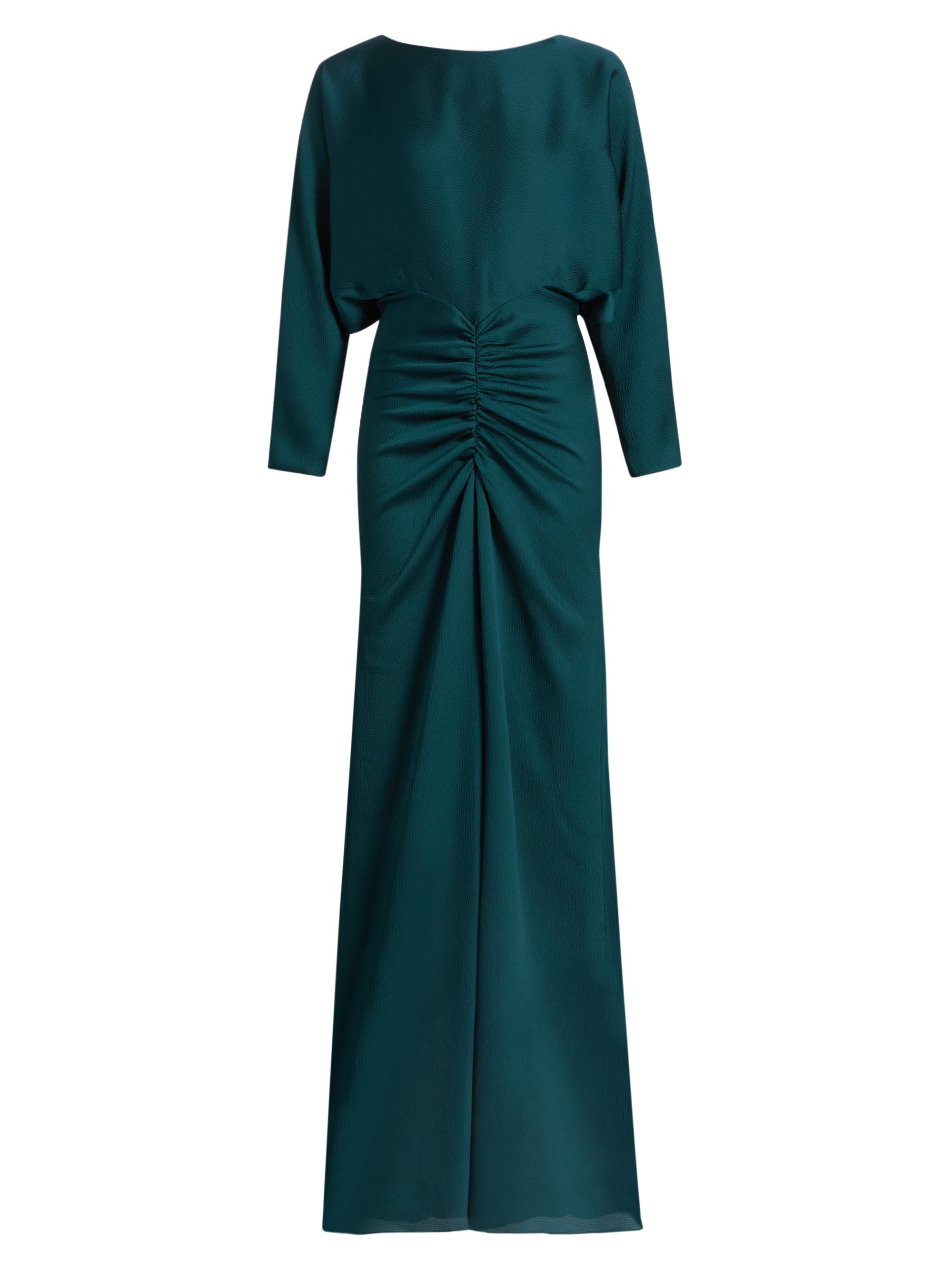 Amsale Women's Pebbled Satin Dolman Column Gown - Petrol
