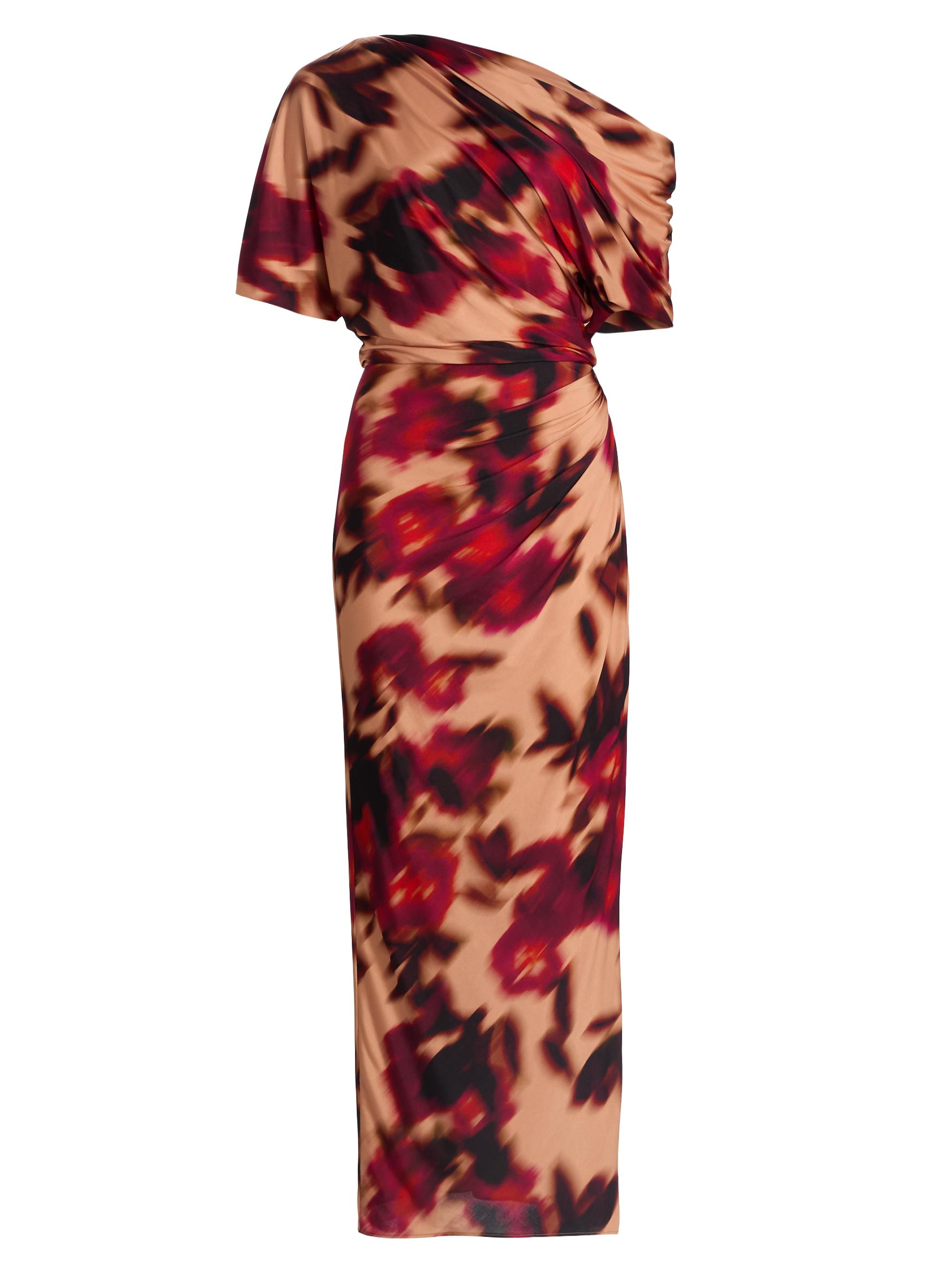 Amsale Women's Blurred Floral Jersey Column Gown - Magenta Multi