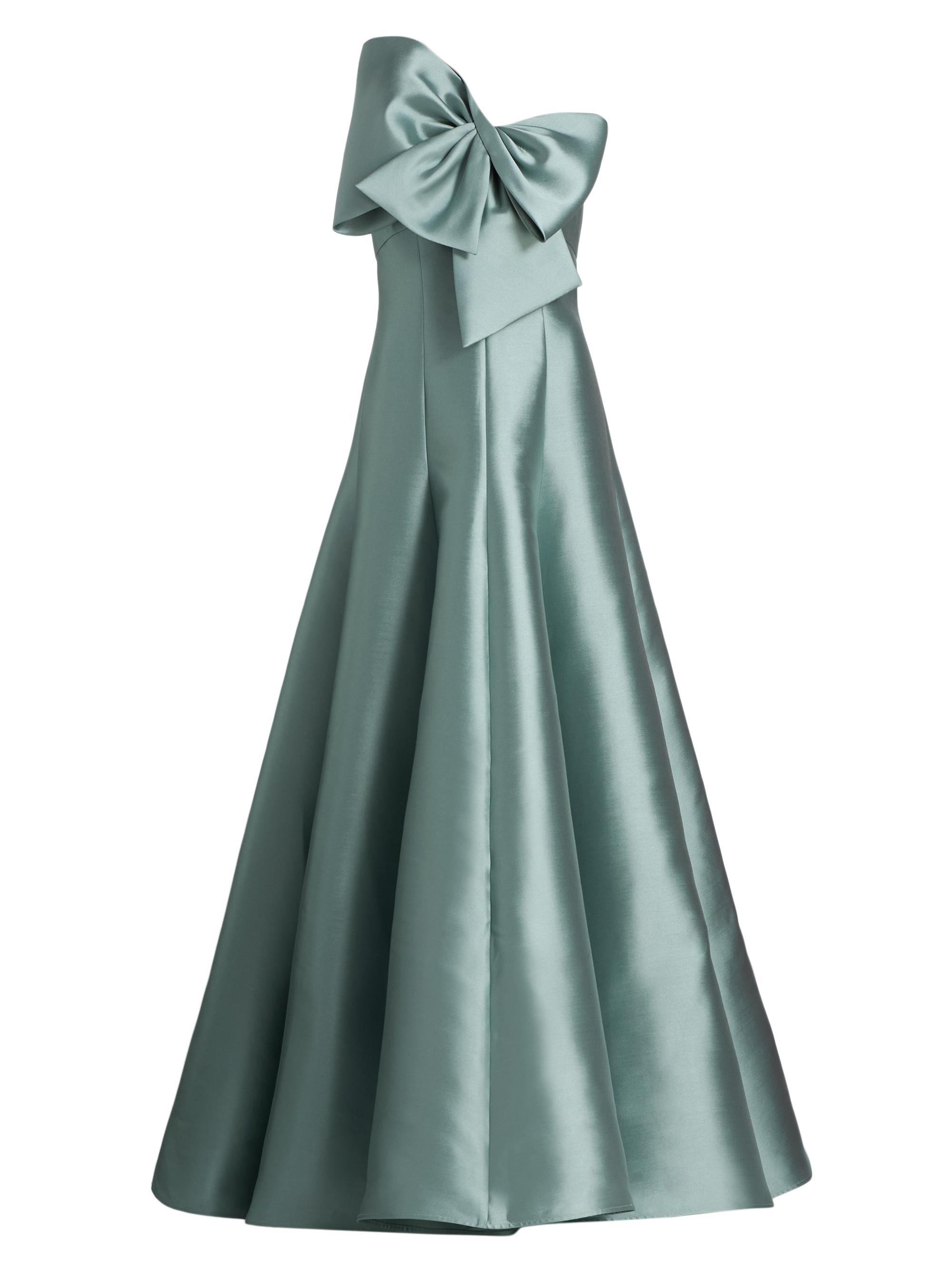 Amsale Women's Satin One-Shoulder Bow Gown - Jade