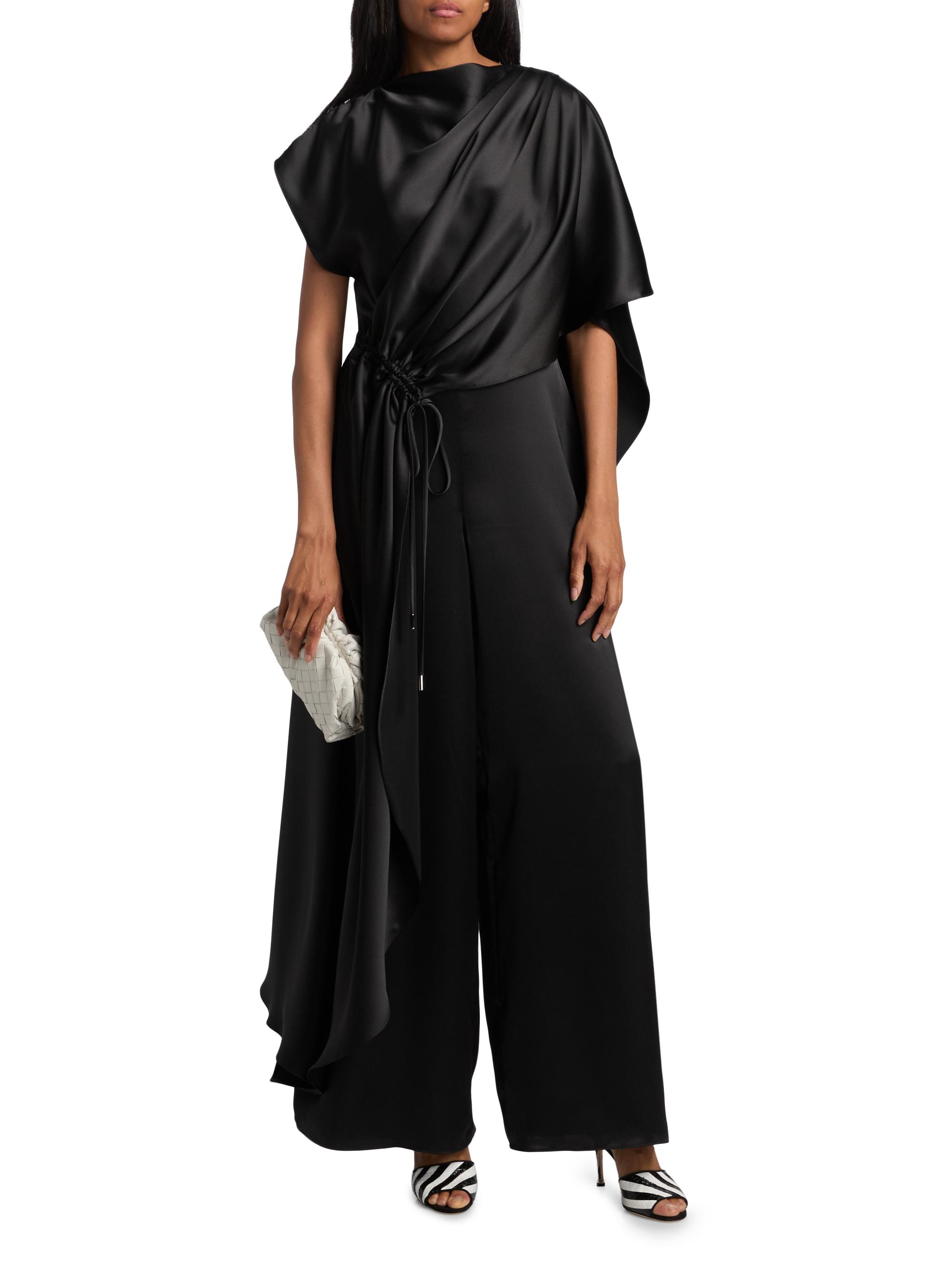Amsale Draped Satin Jumpsuit | Saks Fifth Avenue
