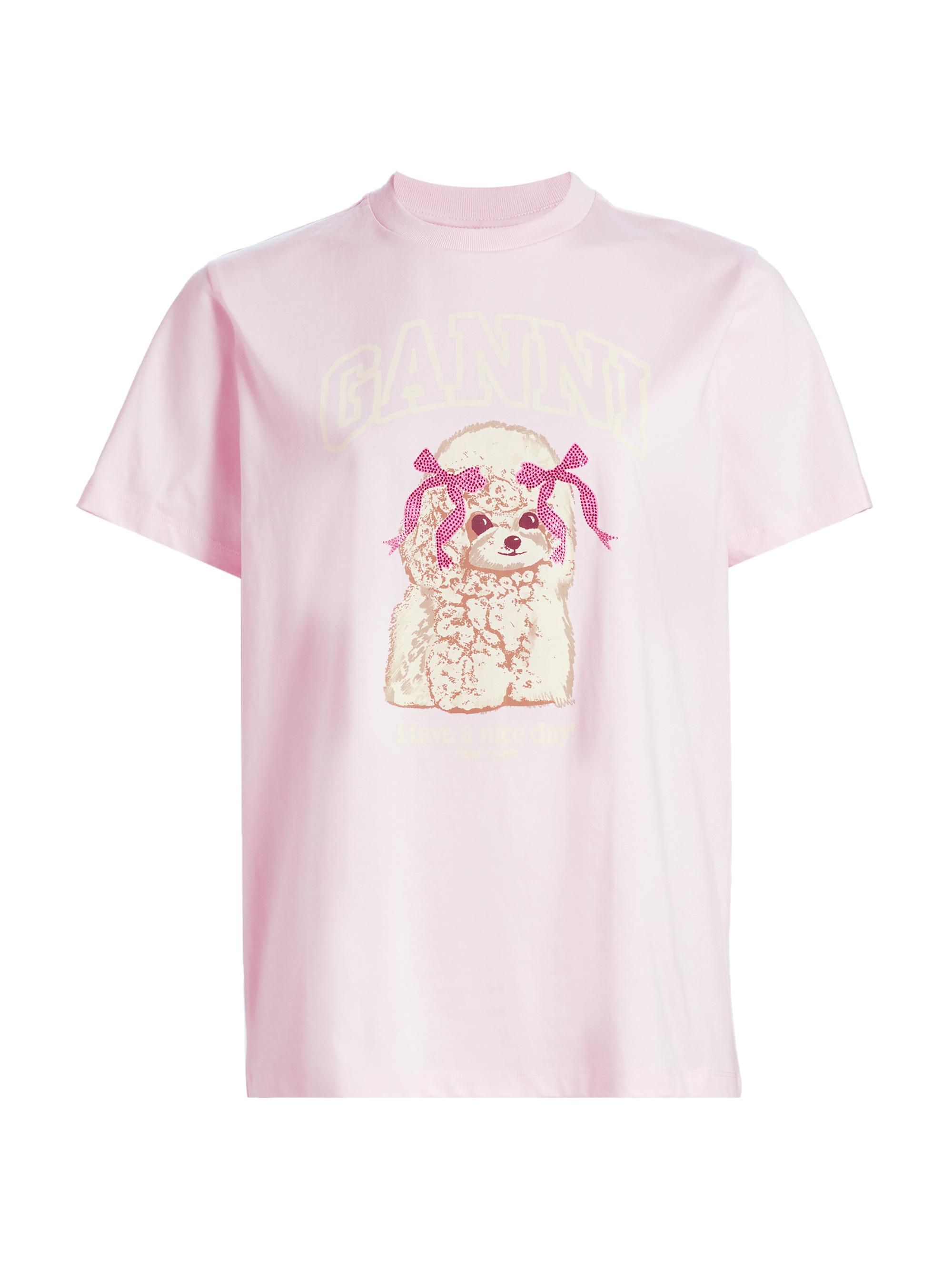 Ganni Cotton Cat Logo T-Shirt | Saks Fifth Avenue