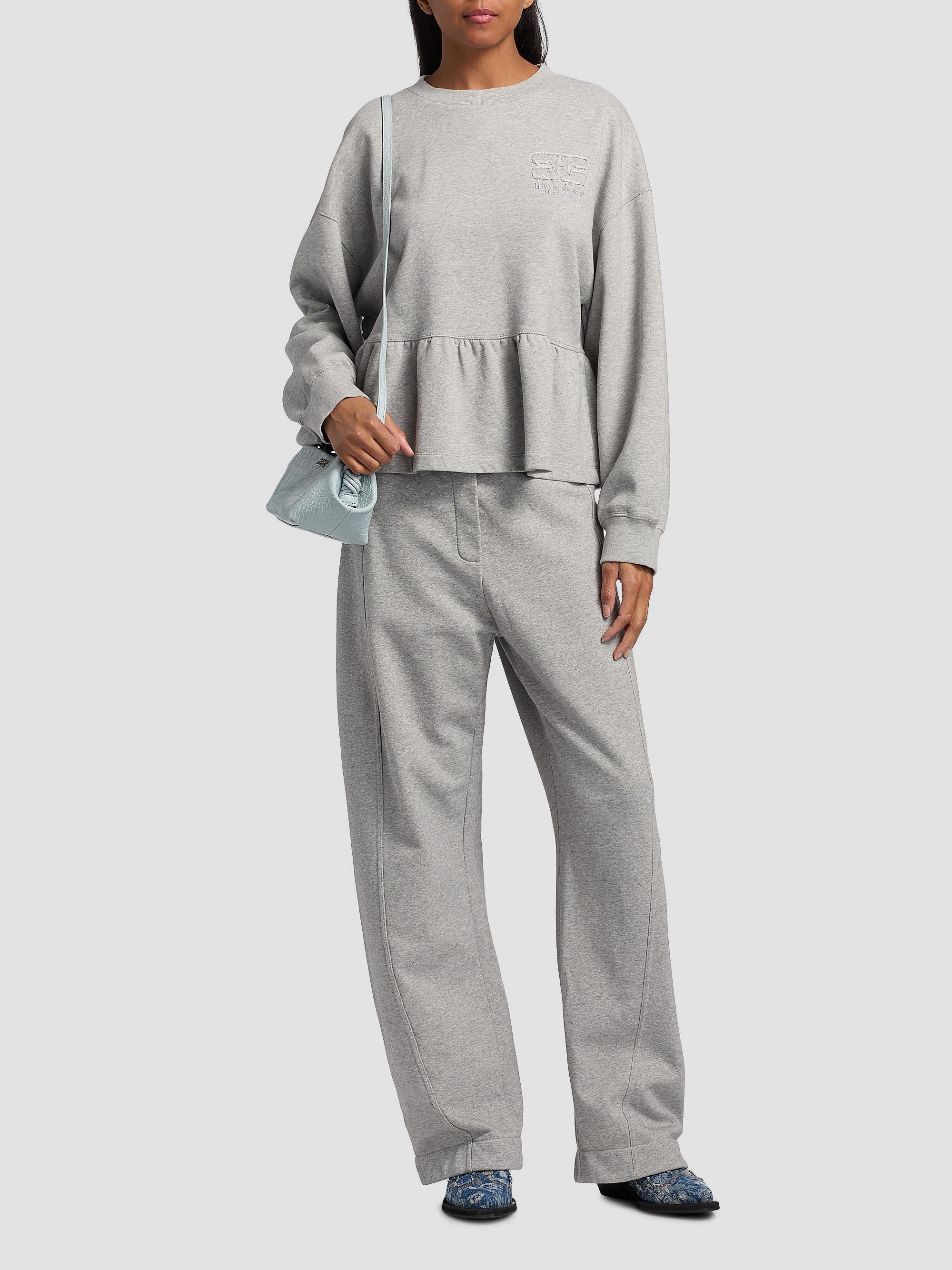 Ganni Isoli Cotton Crewneck Peplum Top | Saks Fifth Avenue