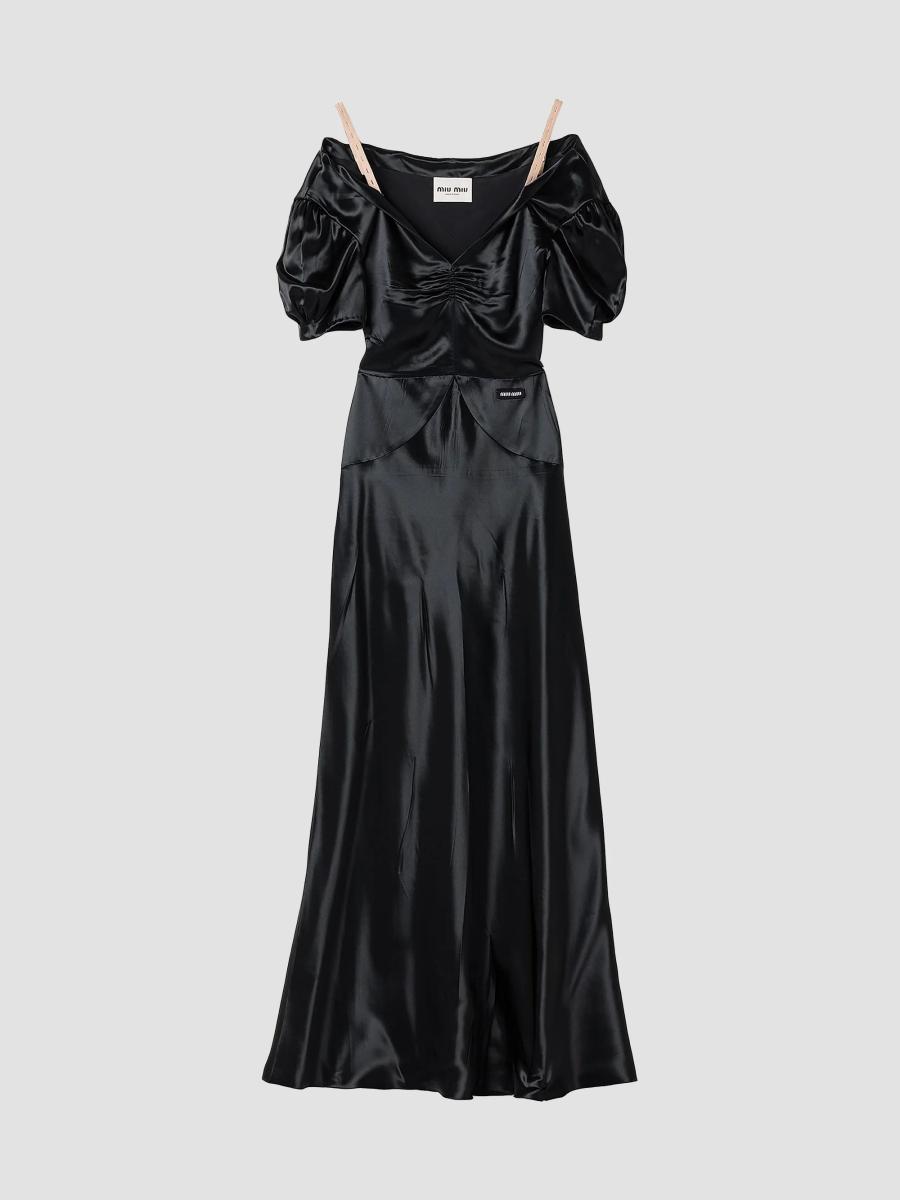 ワンピース miu miu SS2004 Silk Dress 40 ITALY Miu Miu Long Satin Dress | Saks Fifth Avenue