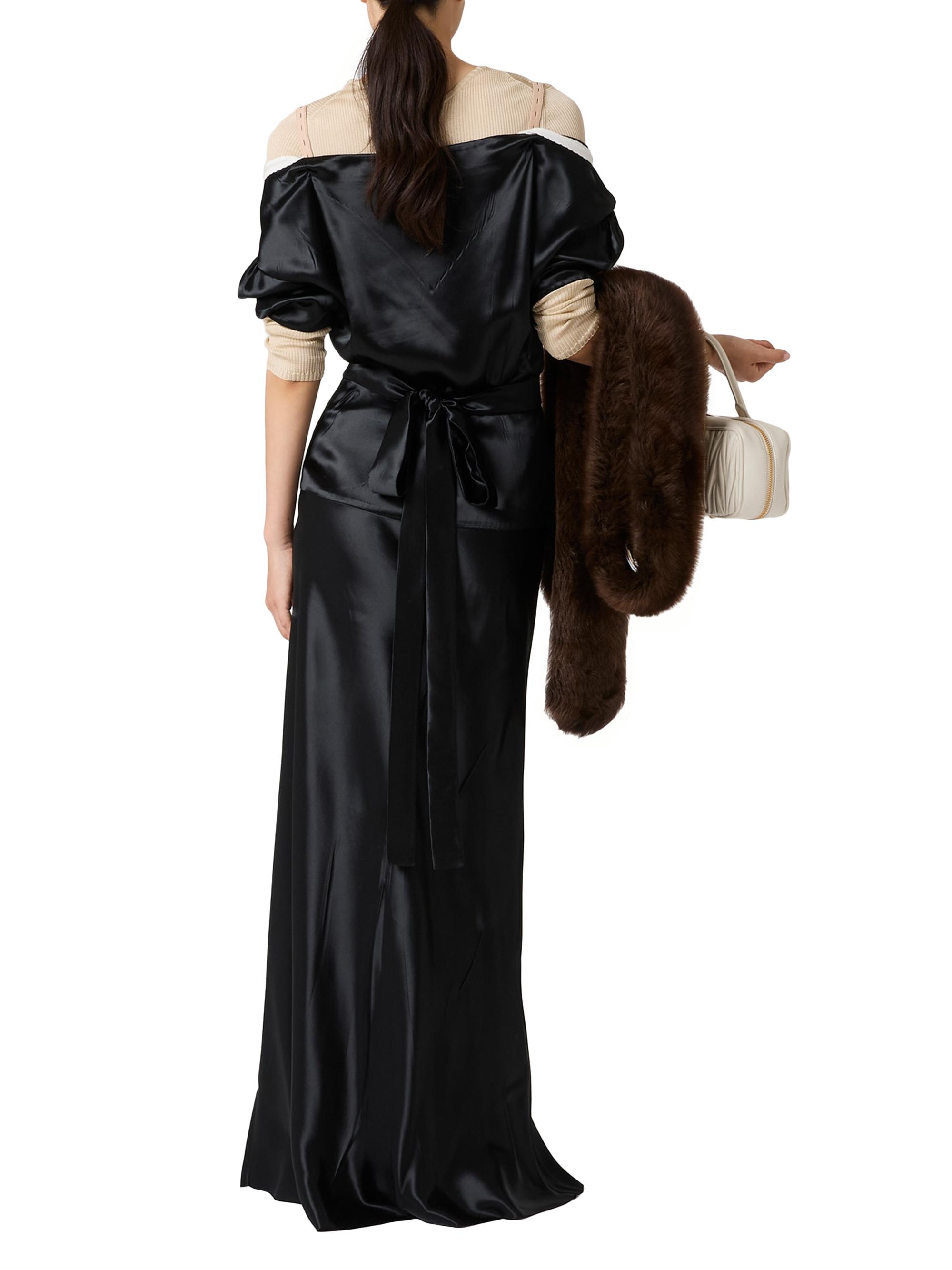 miu miu satin dress Miu Miu Long Satin Dress, Woman, Cocoa Brown, Size 42