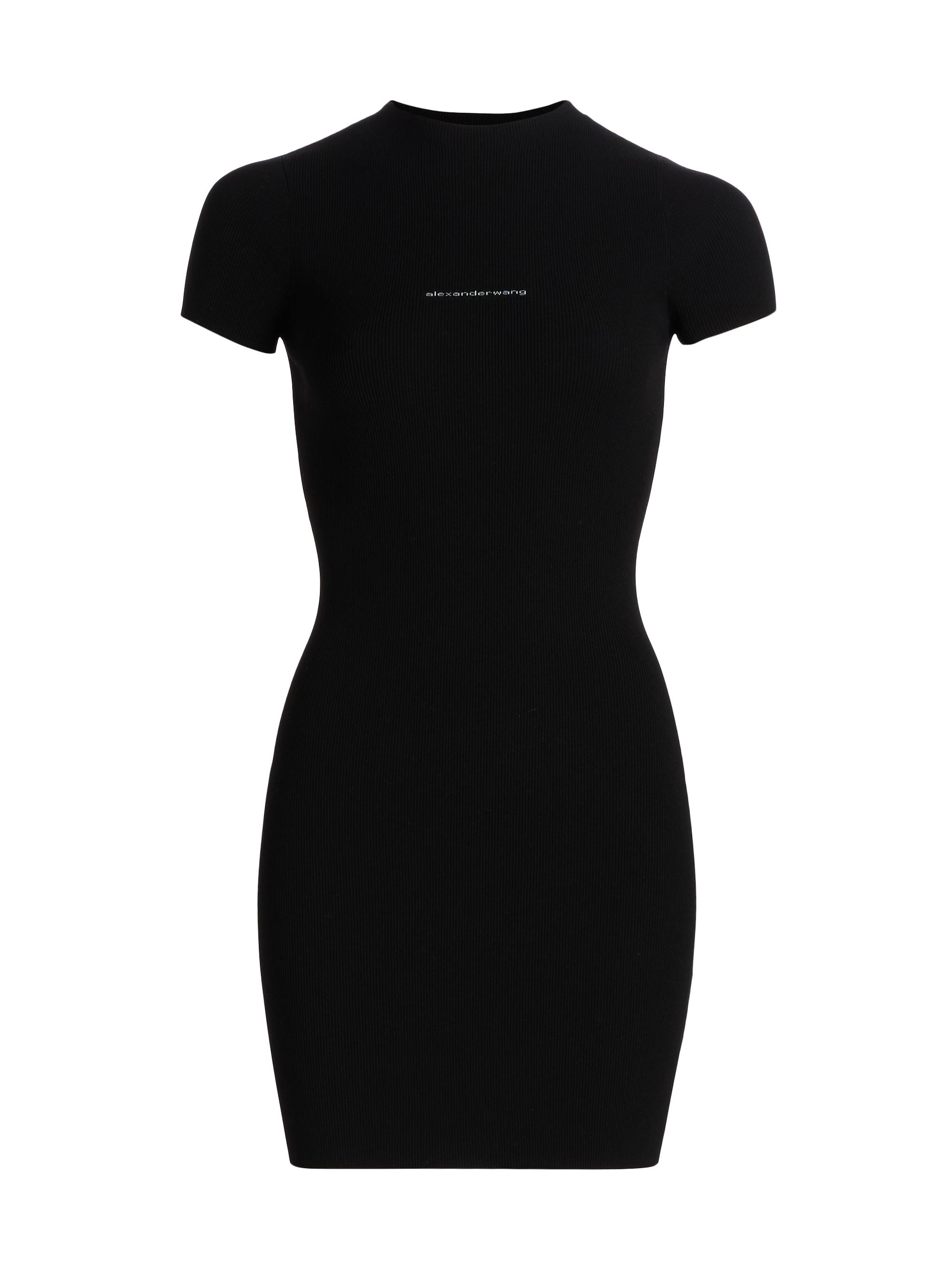 Alexander Wang Women's Jacquard Logo Crewneck Minidress - Black