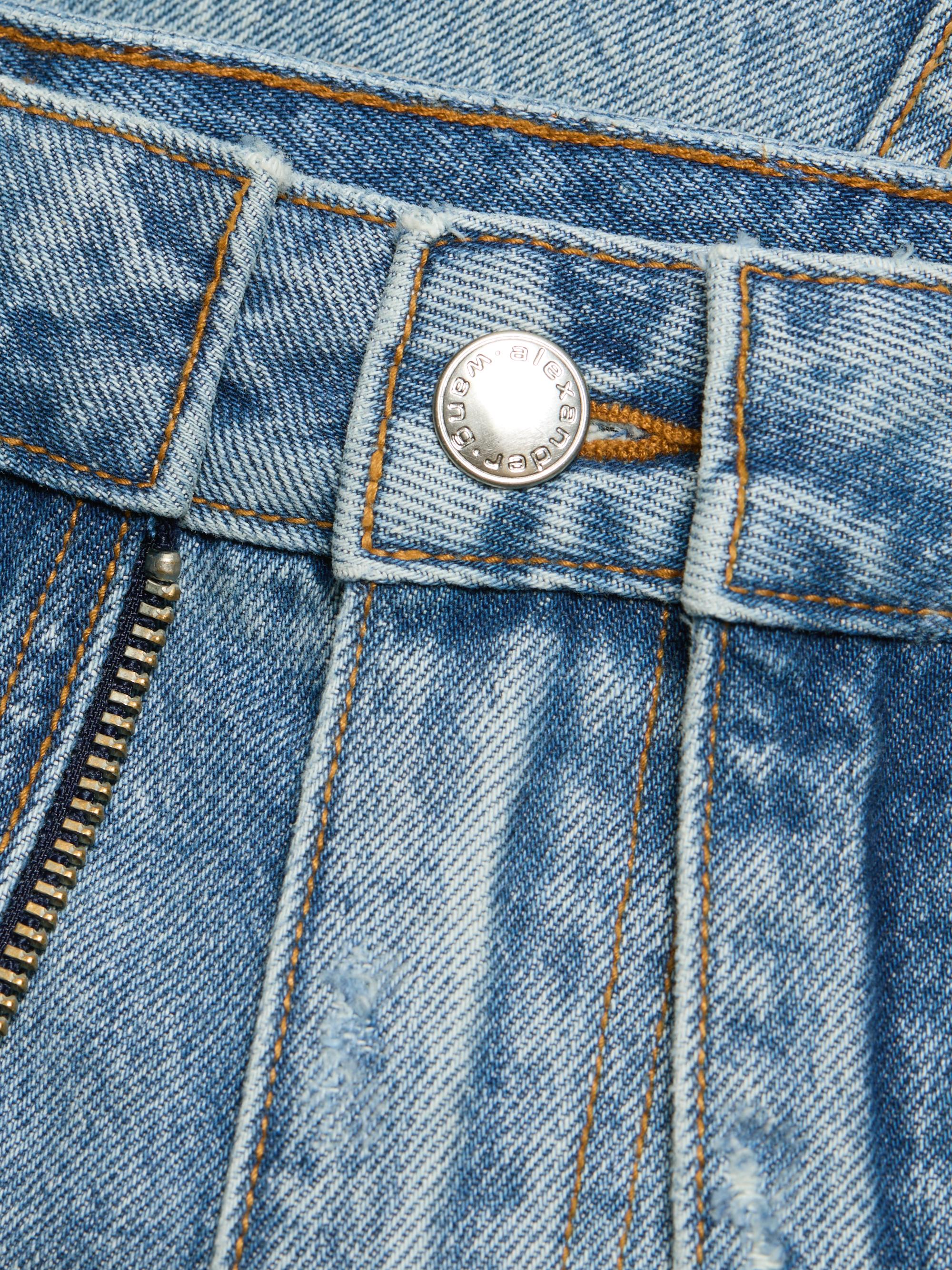 Alexander Wang Women's Distressed Double Layer Skort - Authentic Light Indigo | Thumbnail 7