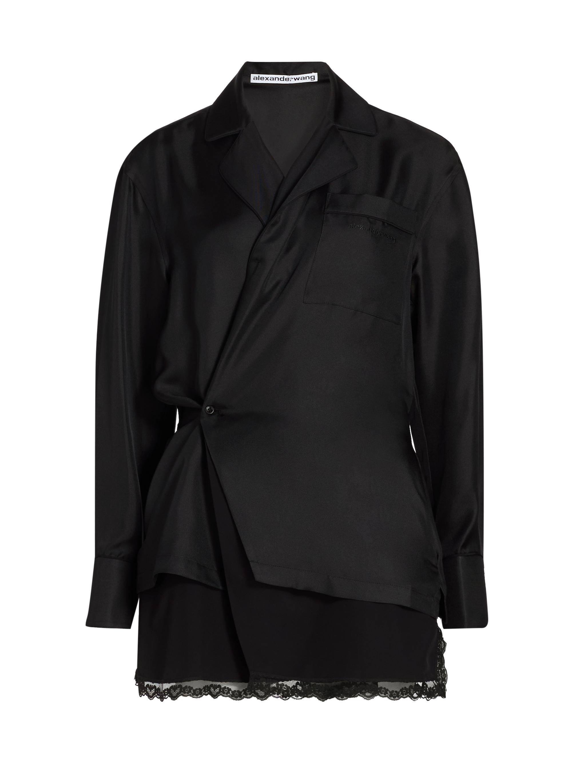 Alexander Wang Women's Pajama Silk Wrap Minidress - Black