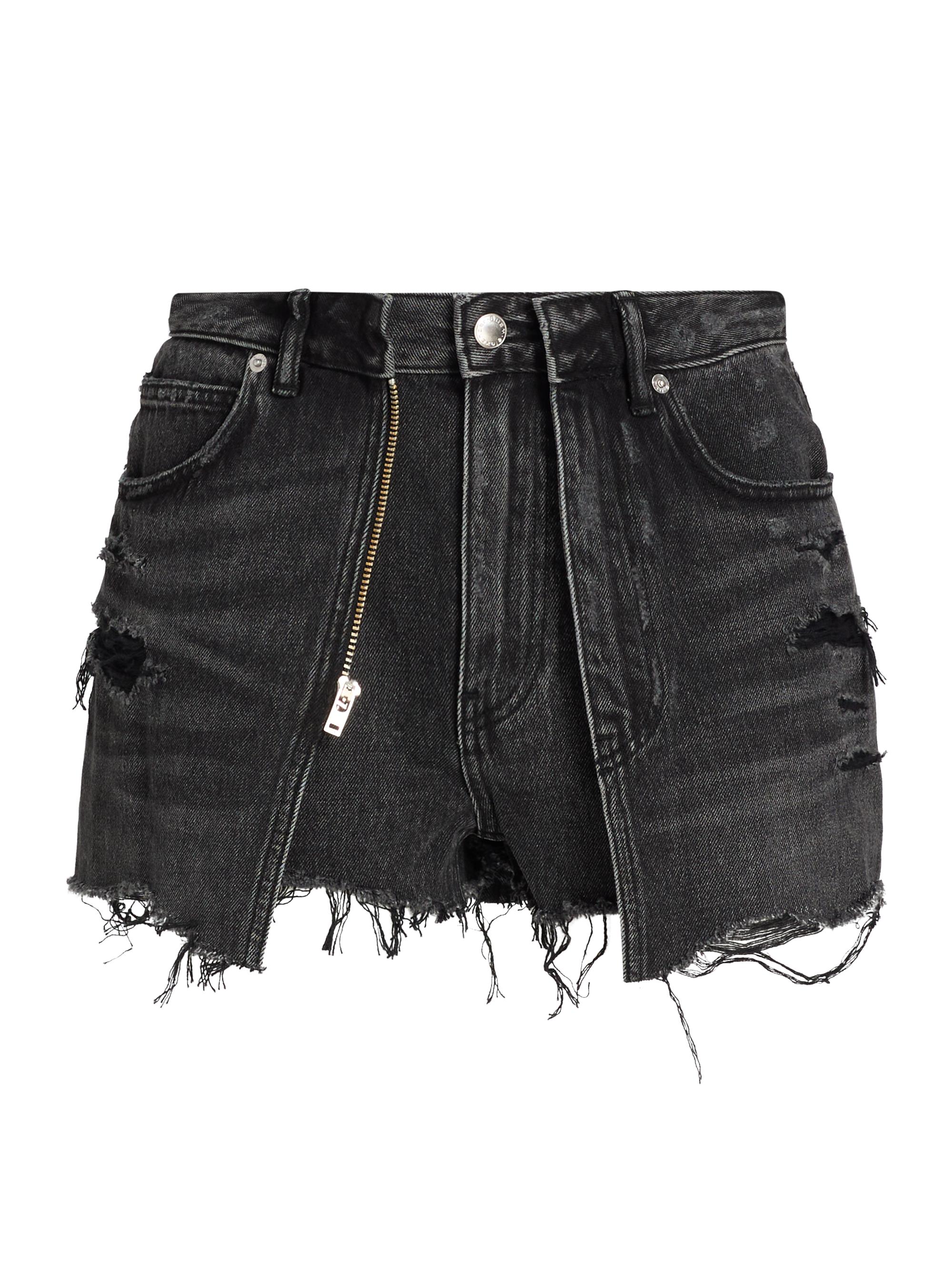 Alexander Wang Women's Distressed Double-Layer Skort - Grey Aged