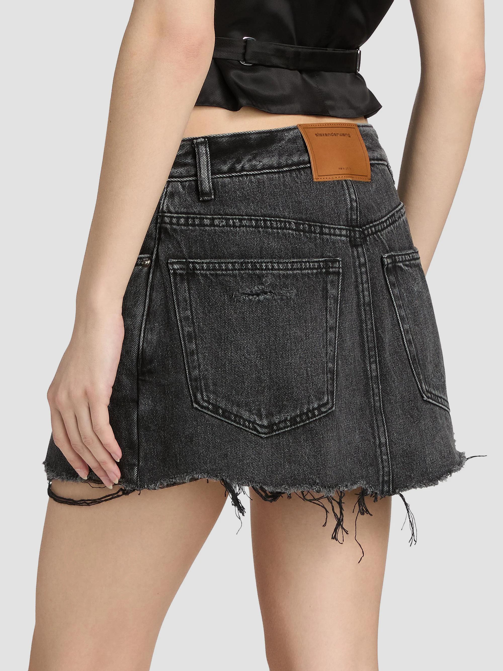 AND WANG Layered label skirt ミニスカート Alexander Wang Distressed Double-Layer Skort | Saks Fifth Avenue