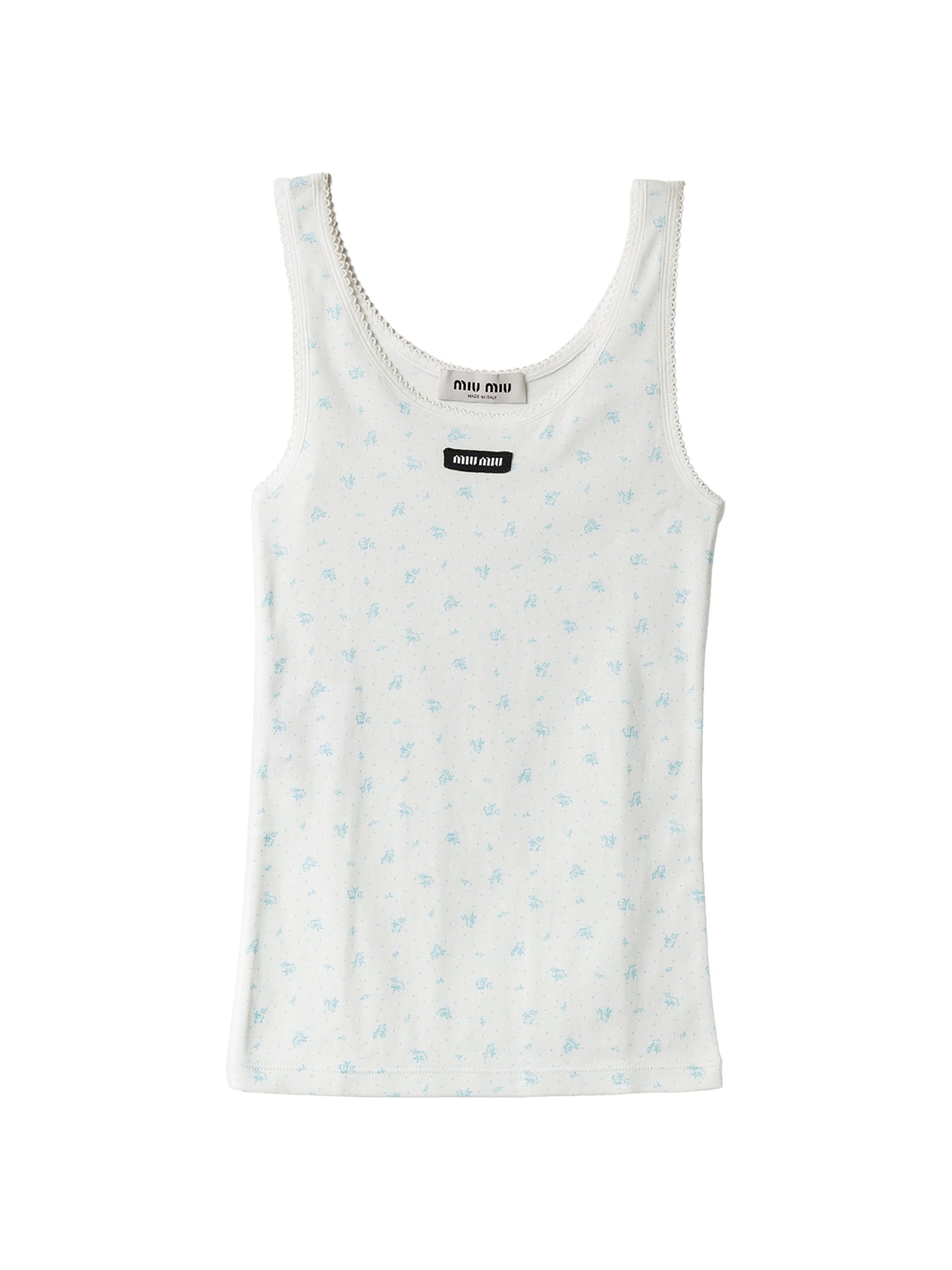 Miu Miu Ribbed Jersey Tank Top | Saks Fifth Avenue