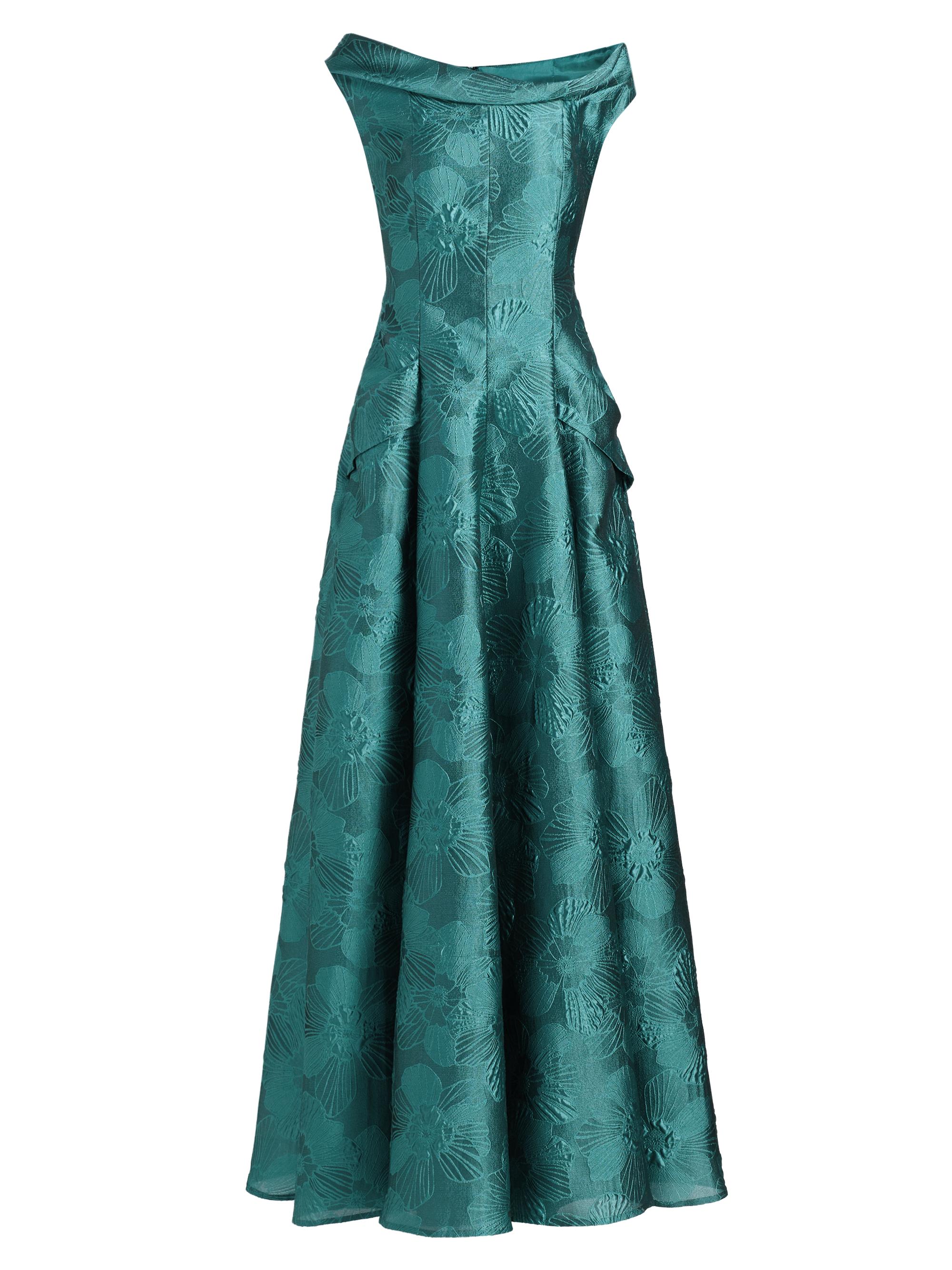Talbot Runhof Women's Floral Jacquard A-Line Gown - Bay