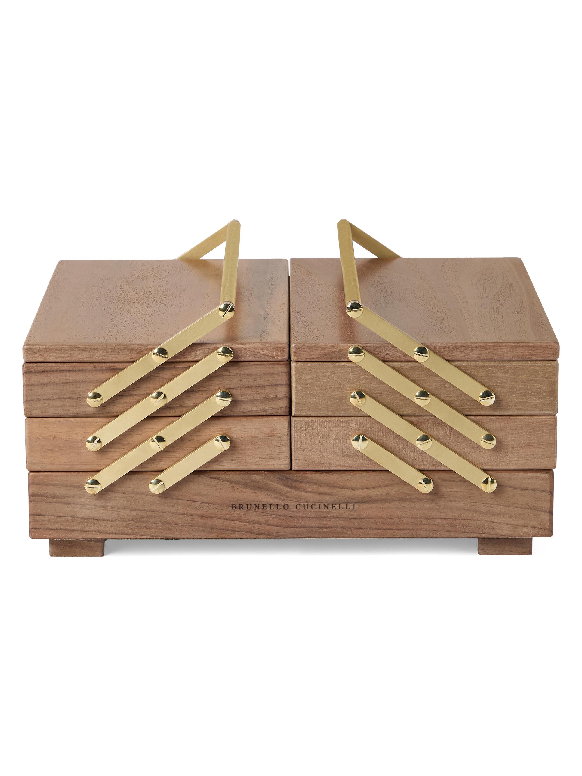 Brunello Cucinelli Walnut Wood, Krion® and Brass Mahjong Set