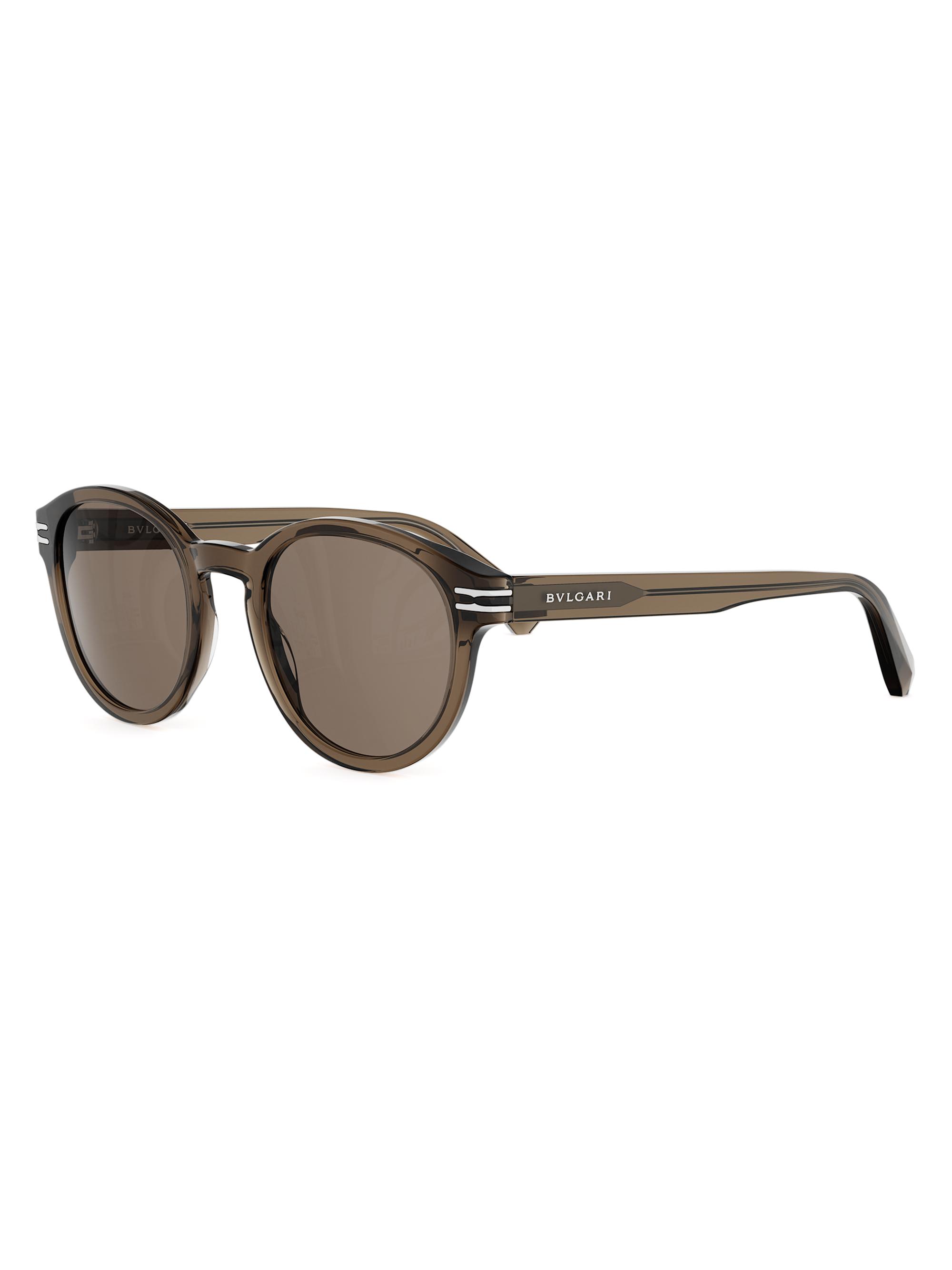BVLGARI Men's B. zero1 50MM Round Sunglasses - Brown