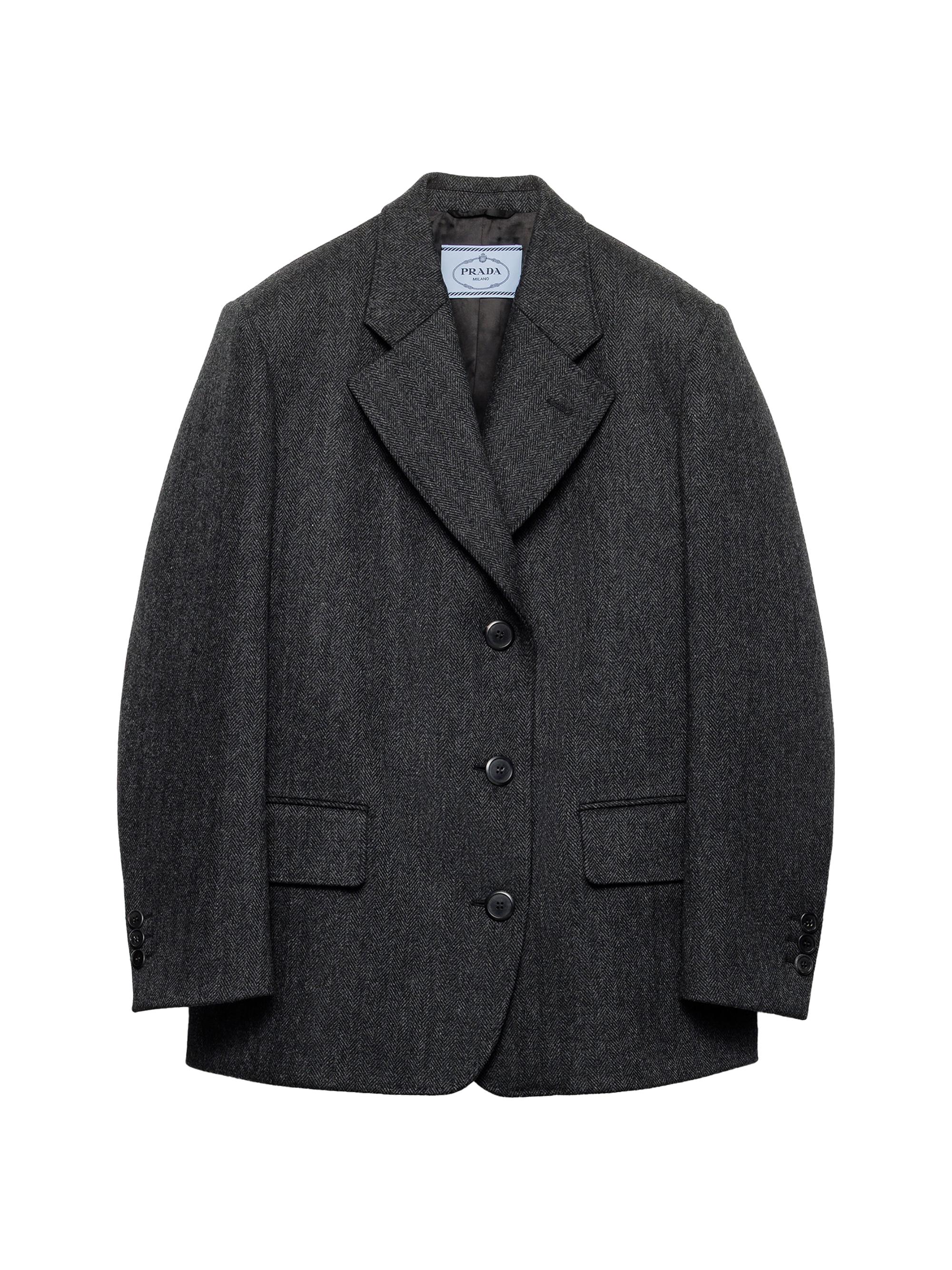 Prada Single-Breasted Wool And Re-Nylon Jacket | Saks Fifth Avenue