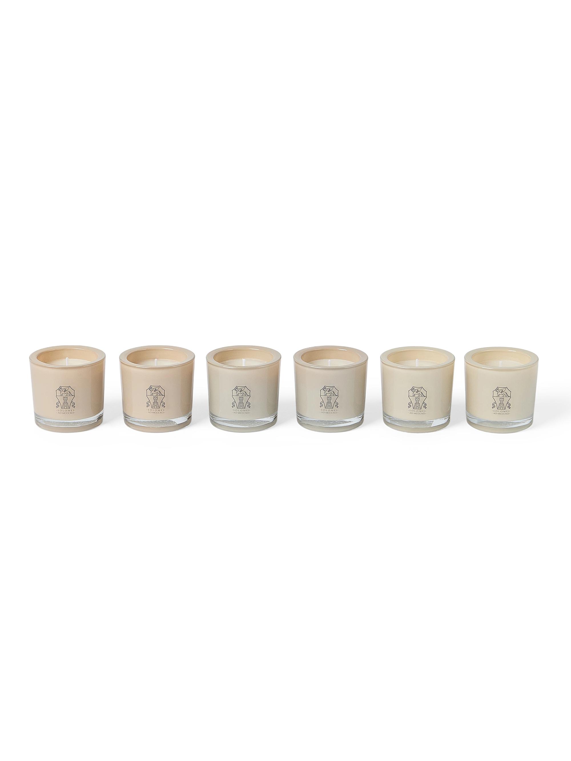 Brunello Cucinelli Set of Six Place Card Candles in Glass Holders with Logo - Natural
