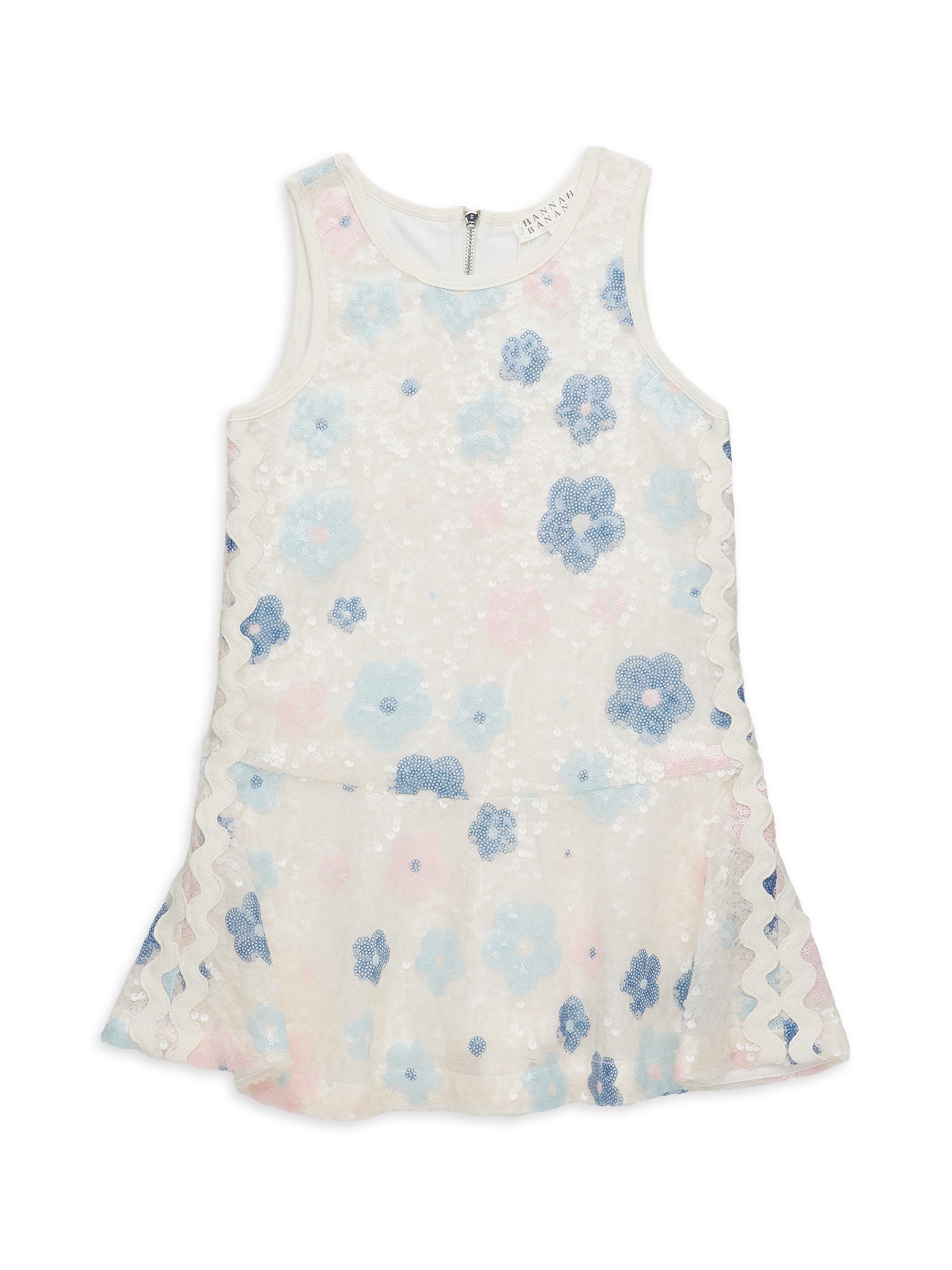 Hannah Banana Little Girl's & Girl's Sequined Rickrack-Trimmed Dress -  Multi
