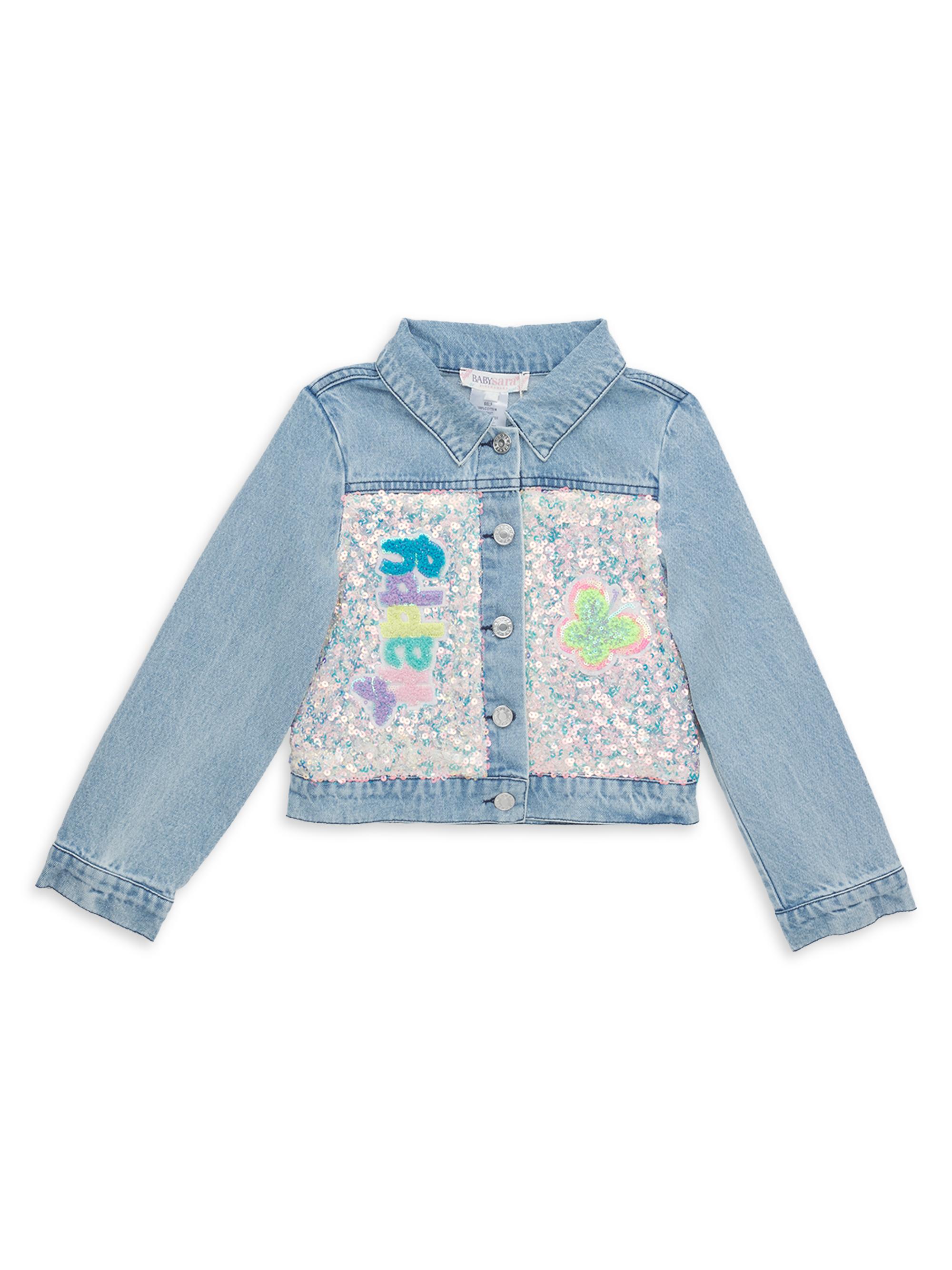 Hannah Banana Little Girl's & Girl's Sequined Denim Jacket - Blue Multi