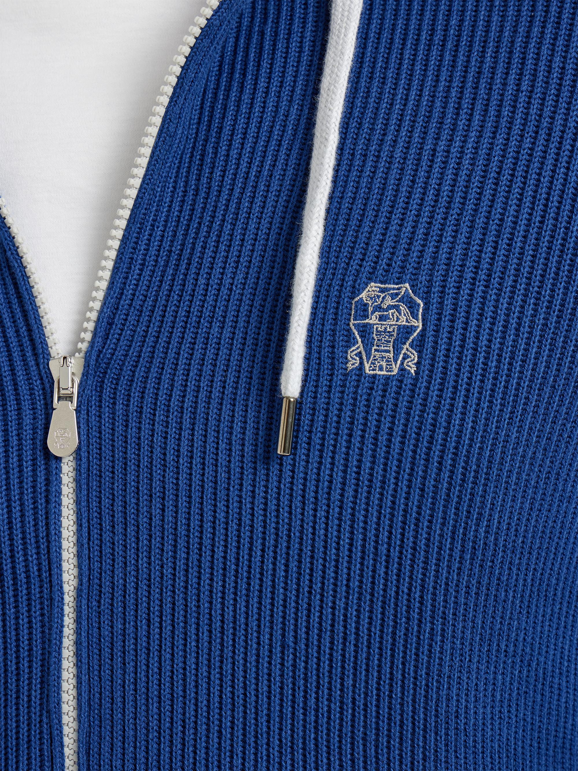 Brunello Cucinelli Cotton English Rib Knit Hooded Sweatshirt with