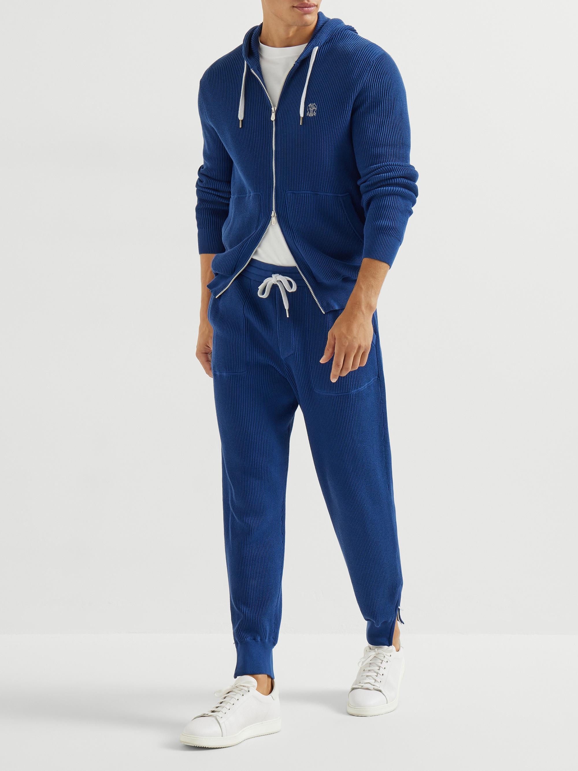 Brunello Cucinelli Cotton English Rib Knit Hooded Sweatshirt with