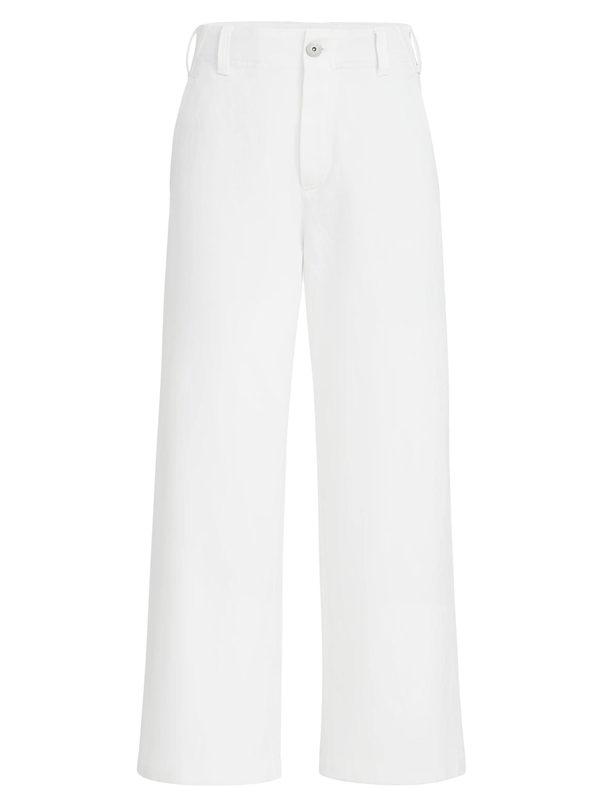 Brunello Cucinelli Women's Cotton and Linen Gabardine Cropped Chino Trousers - White