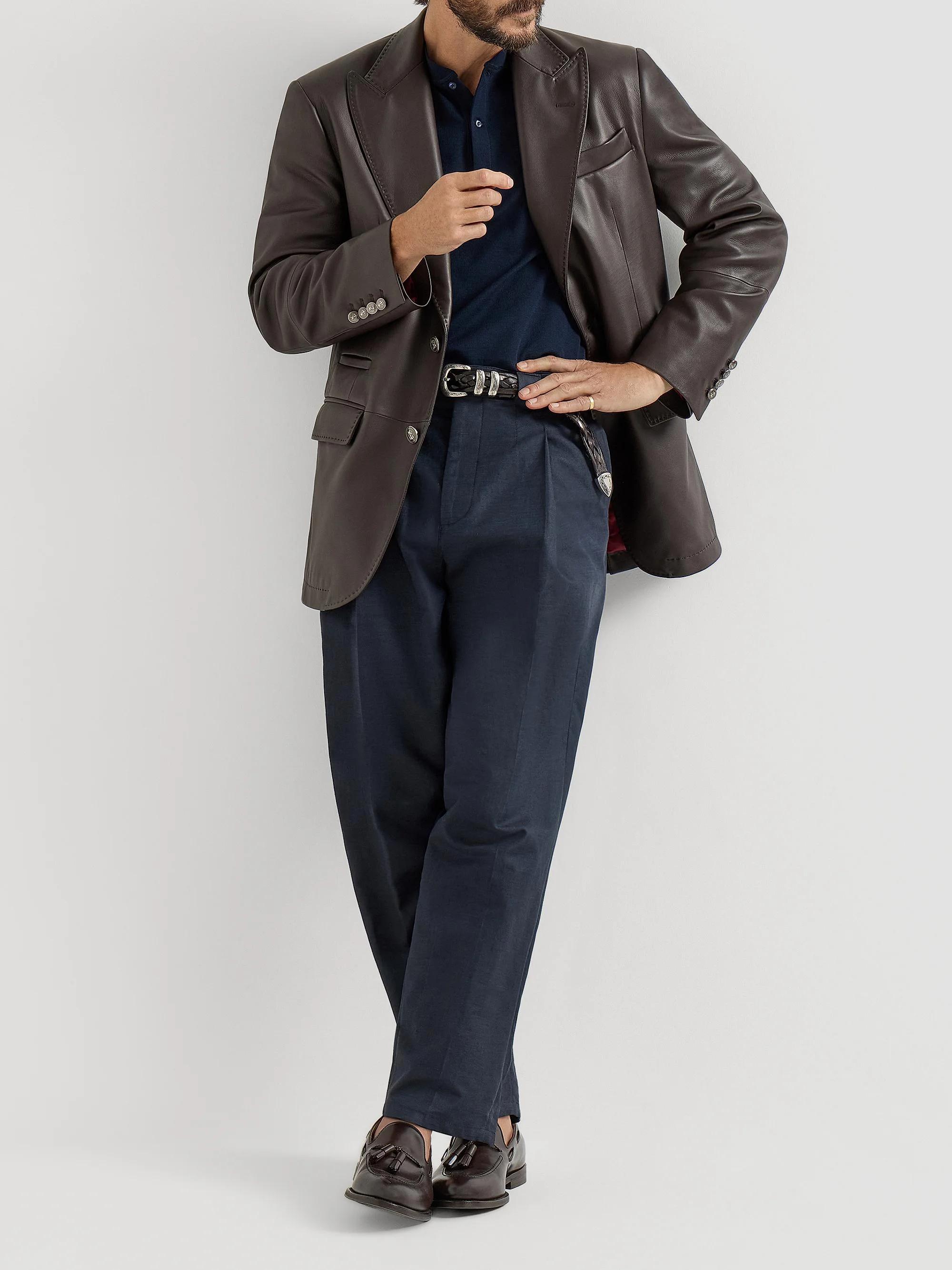 Brunello Cucinelli Cotton Waffle Jersey T-Shirt with Henley Collar