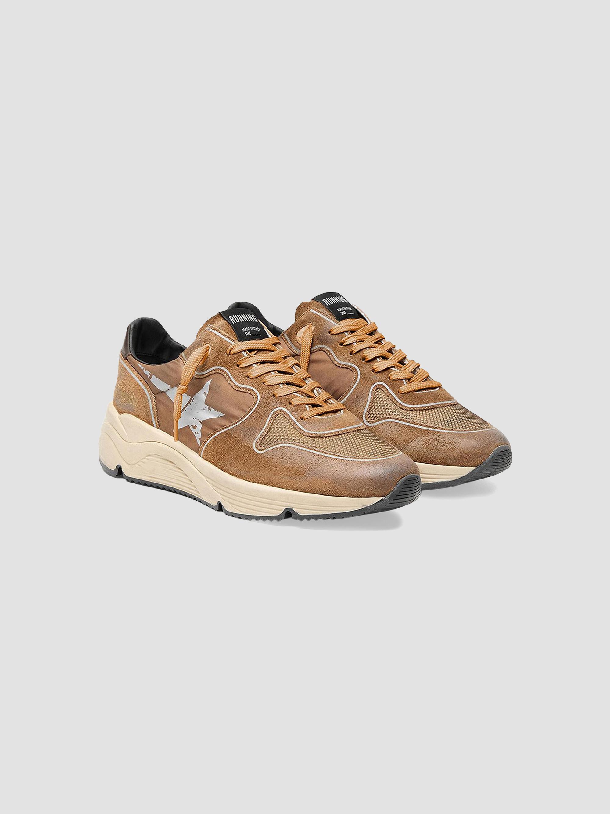 Golden Goose Men's Running Sole Suede & Mesh Low-Top Sneakers - Burnt Brown | Thumbnail 2