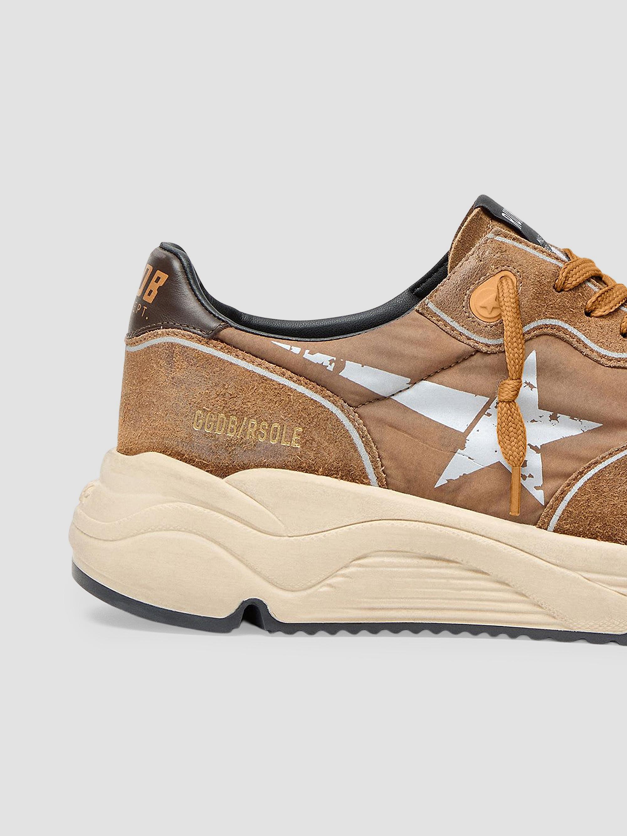 Golden Goose Men's Running Sole Suede & Mesh Low-Top Sneakers - Burnt Brown | Thumbnail 4