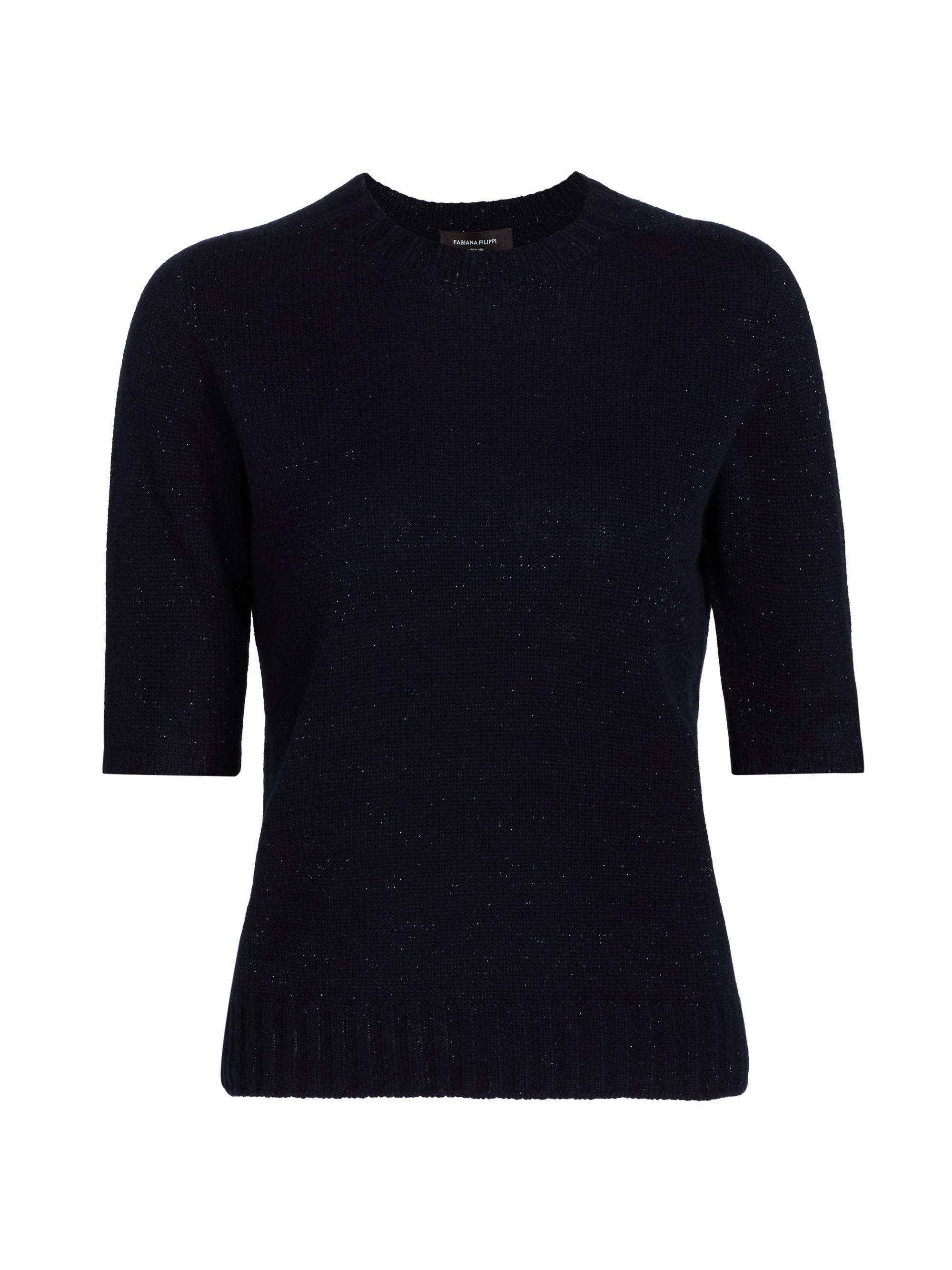 Fabiana Filippi Women's Platinum Short-Sleeve Sweater - Blu Notte