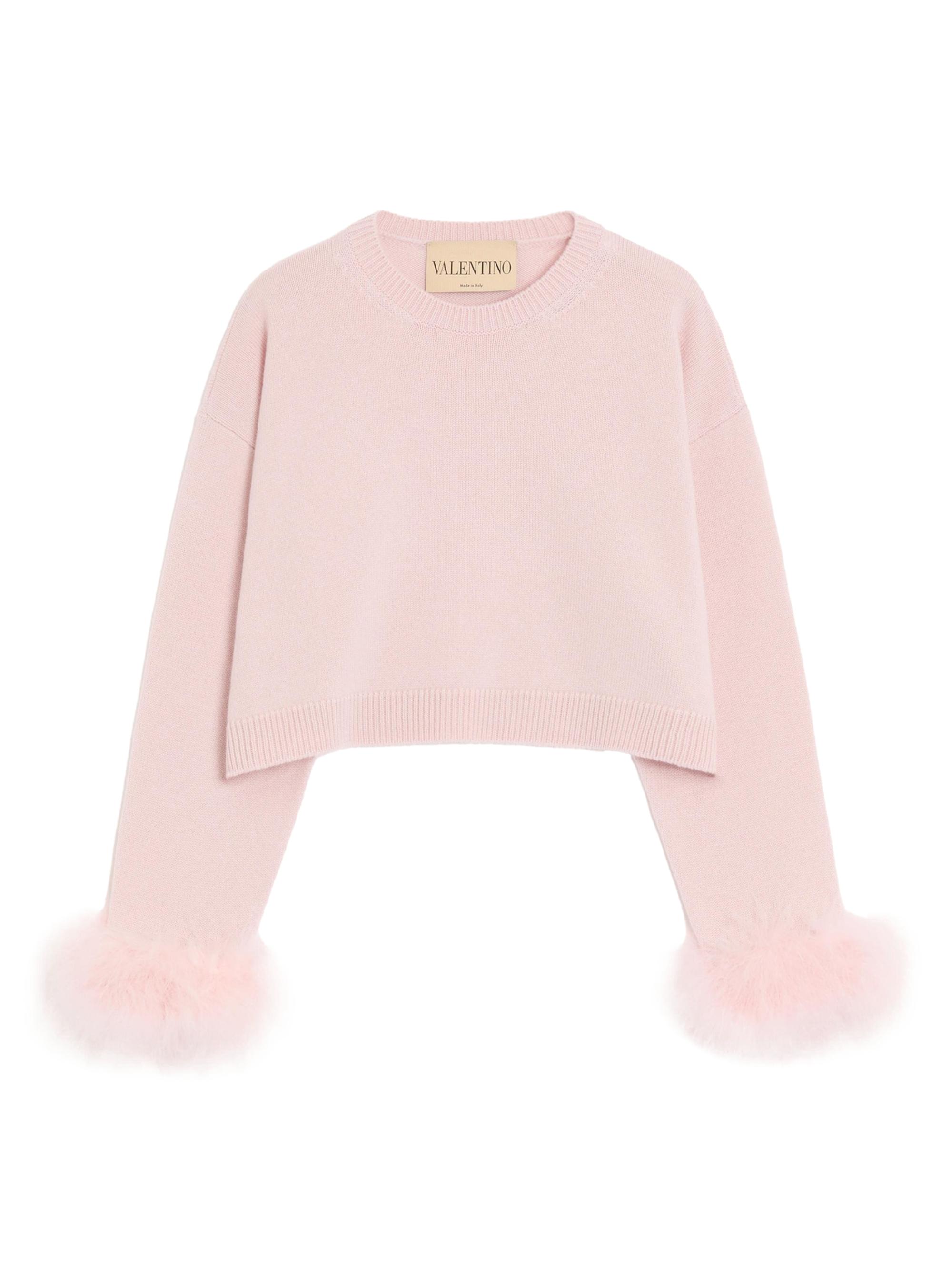 Valentino Garavani Women's Cashmere Sweater with Feathers - Pink